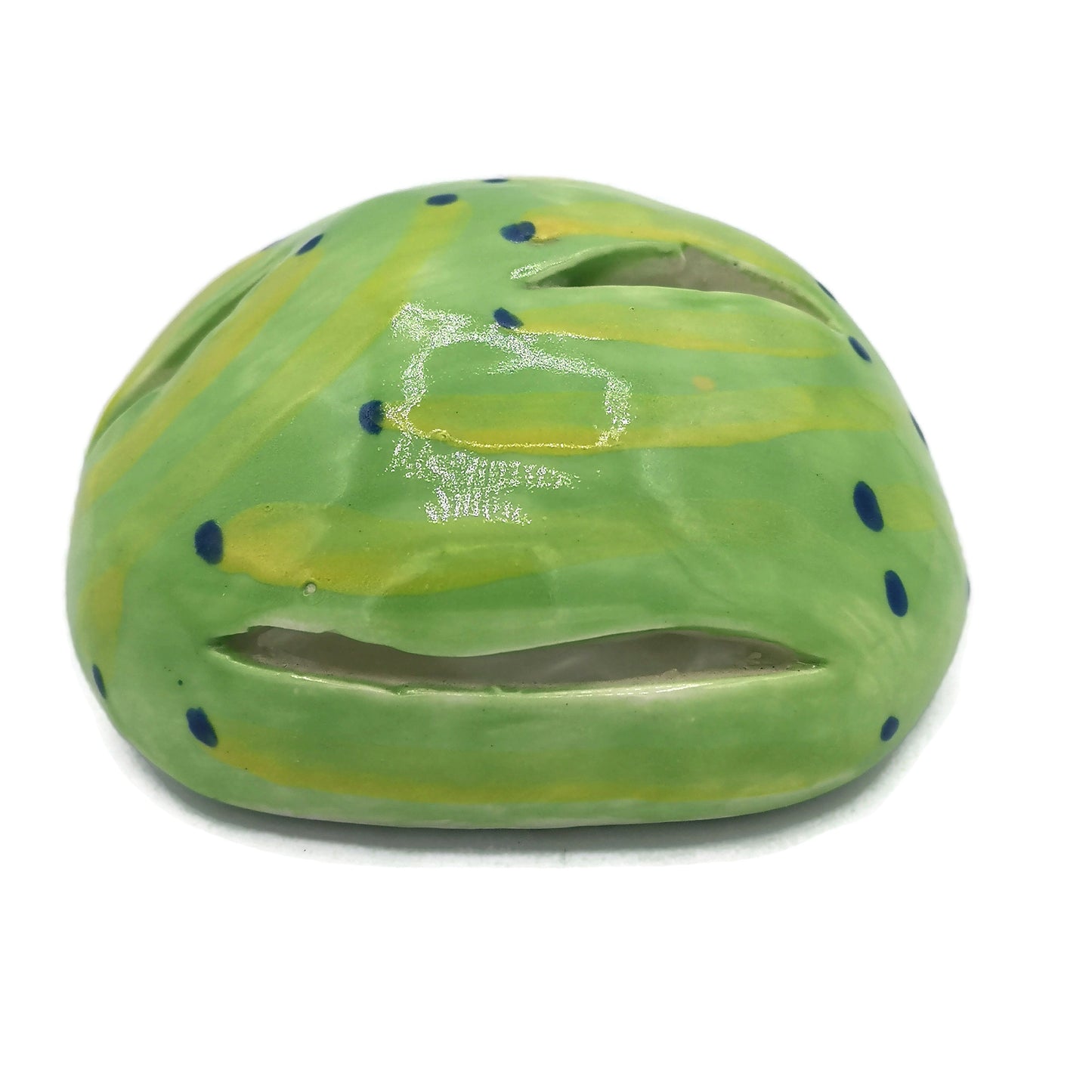 Handmade Ceramic Tea Light Holder Hand Painted Green For Home Decor, Votive Candle Holder, Tealight Holder, Mom Birthday Gift From Daughter - Ceramica Ana Rafael