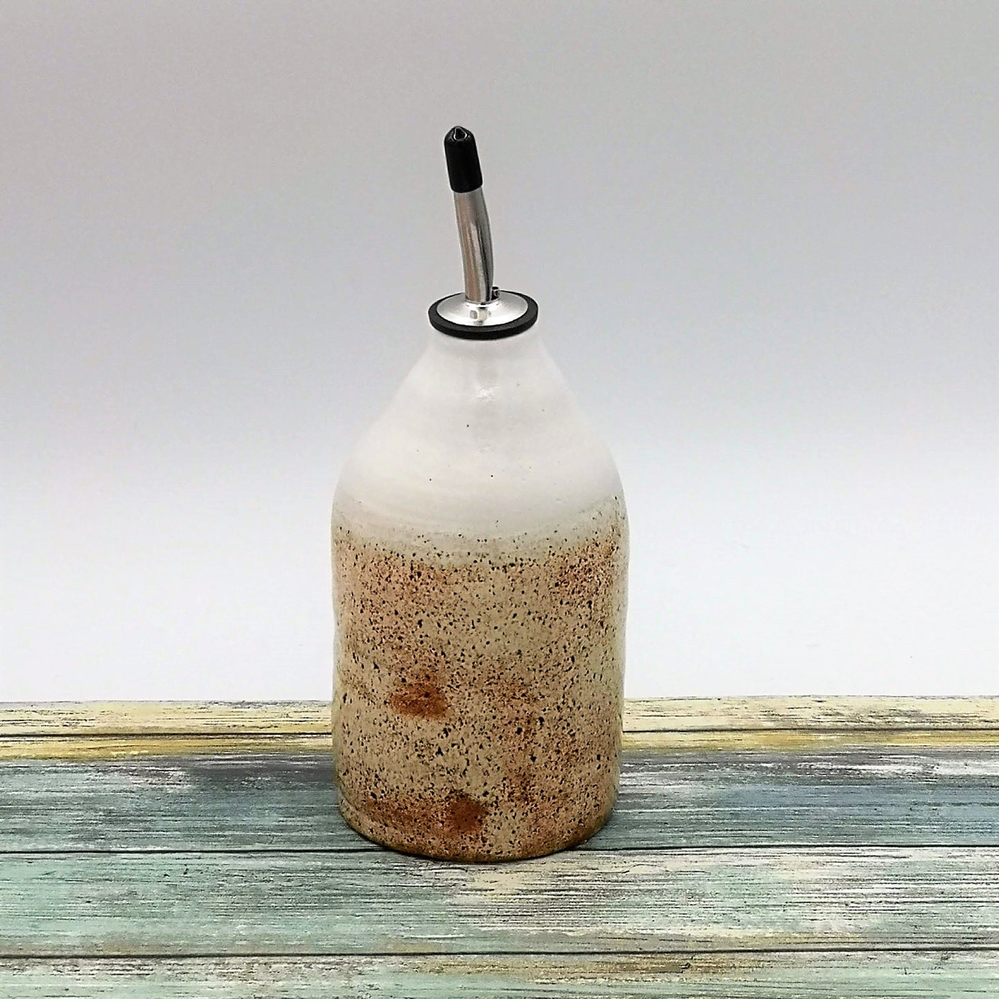 hand thrown pottery olive oil dispenser handmade ceramics, housewarming Gift First Home cooking gifts, speckled stoneware Olive Oil Cruet - Ceramica Ana Rafael