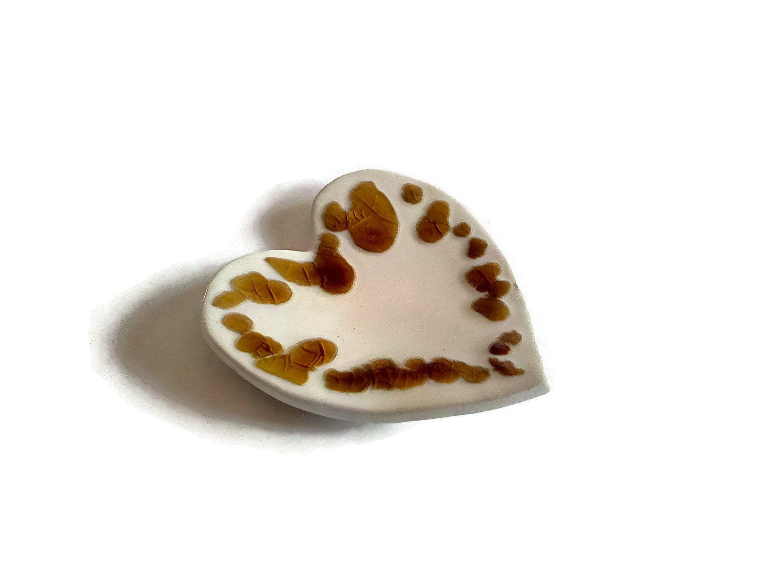 White Handmade Ceramic Heart Ring Holder Dish, Custom Jewelry Dish Best Gifts For Her, Mom Birthday Gift From Daughter, Best Sellers - Ceramica Ana Rafael