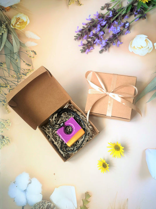 Geometric Statement Necklace Pendant for Women, Handmade Ceramic Jewelry Best Gifts For Her, Personalized Mother's Day Gift For Grandma - Ceramica Ana Rafael