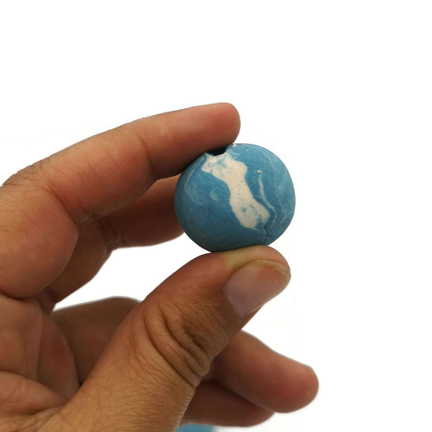 1Pc Extra Large Ceramic Beads For Jewelry Making, Clay Beads Trending Now, Handmade Ceramics Macrame Beads, Large Hole Round Bubblegum Bead