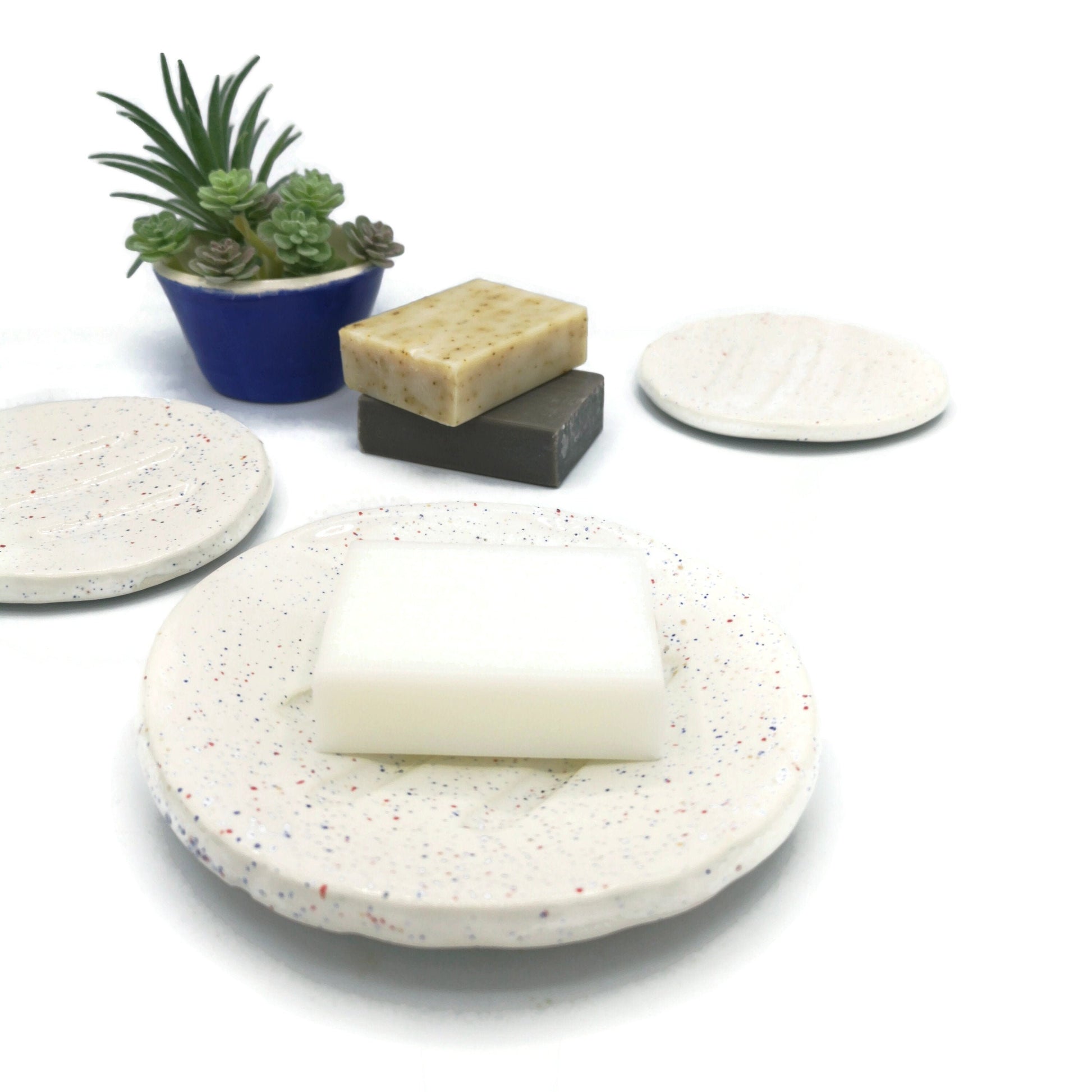 Dish Soap Dispenser Handmade Ceramic Draining Soap Dish, Clay Soap Bar Holder, Zero Waste Soap Saver For Bathroom - Ceramica Ana Rafael