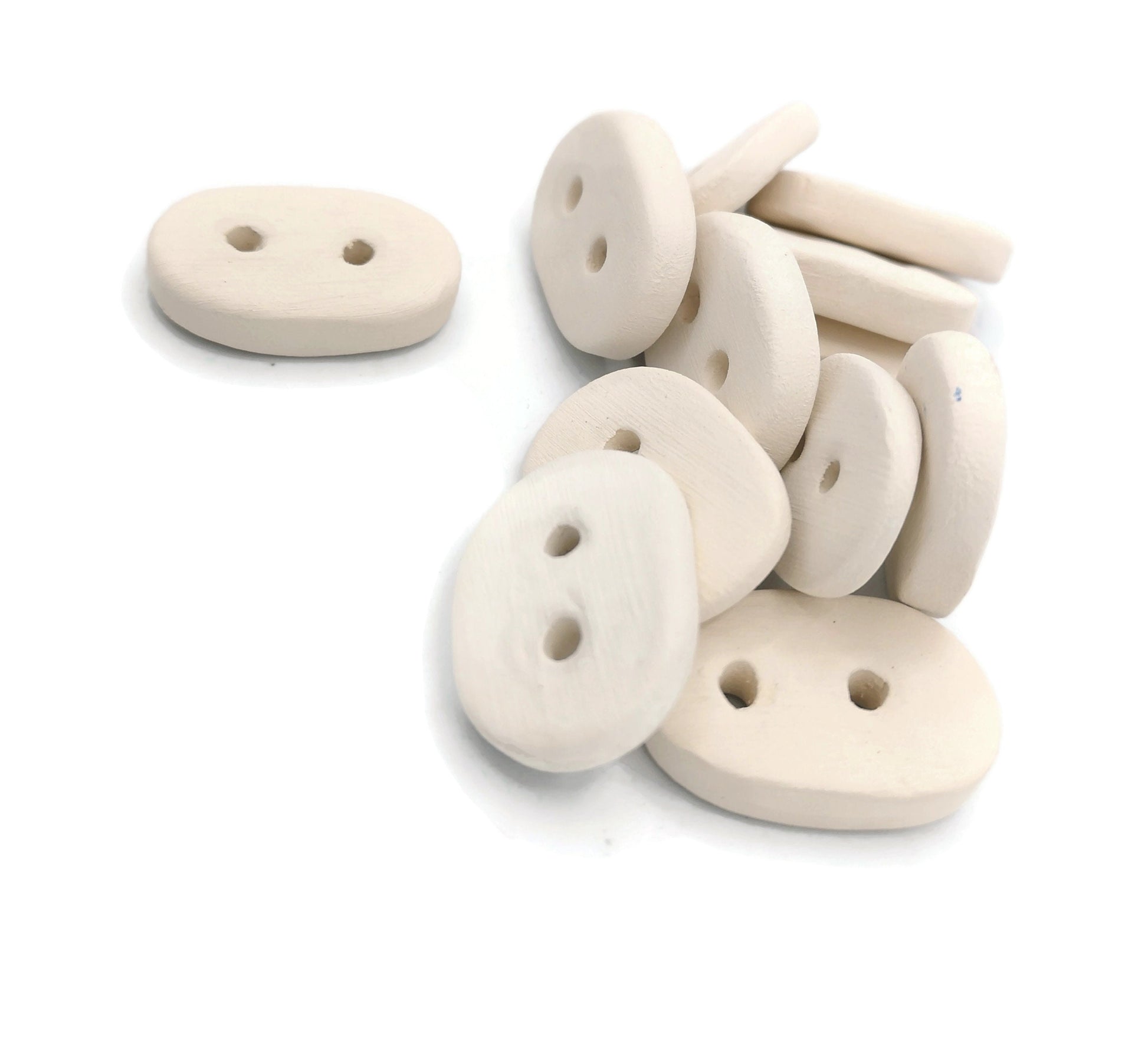 BLANK BUTTONS, CERAMIC Bisque Buttons Ready To Paint, 12 Pcs Large Buttons, Unpainted Coat Buttons, Handmade Sewing Supplies And Notions - Ceramica Ana Rafael