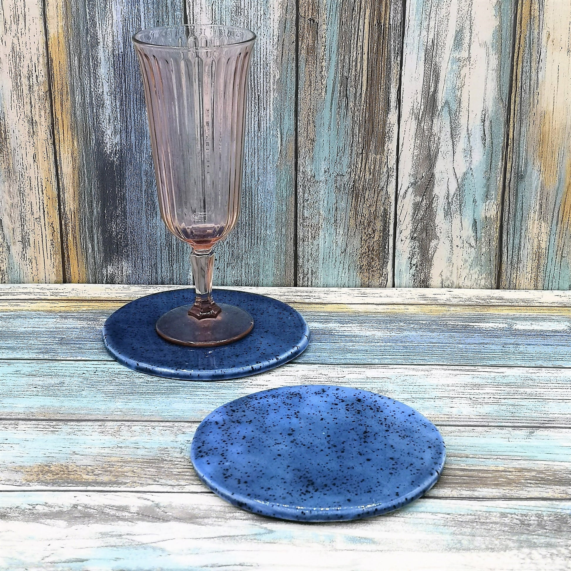 BLUE COASTERS, CERAMIC Coasters For Drinks, Office Desk Accessories For Men, Dad Birthday Gift From Daughter, Housewarming Gift First Home - Ceramica Ana Rafael