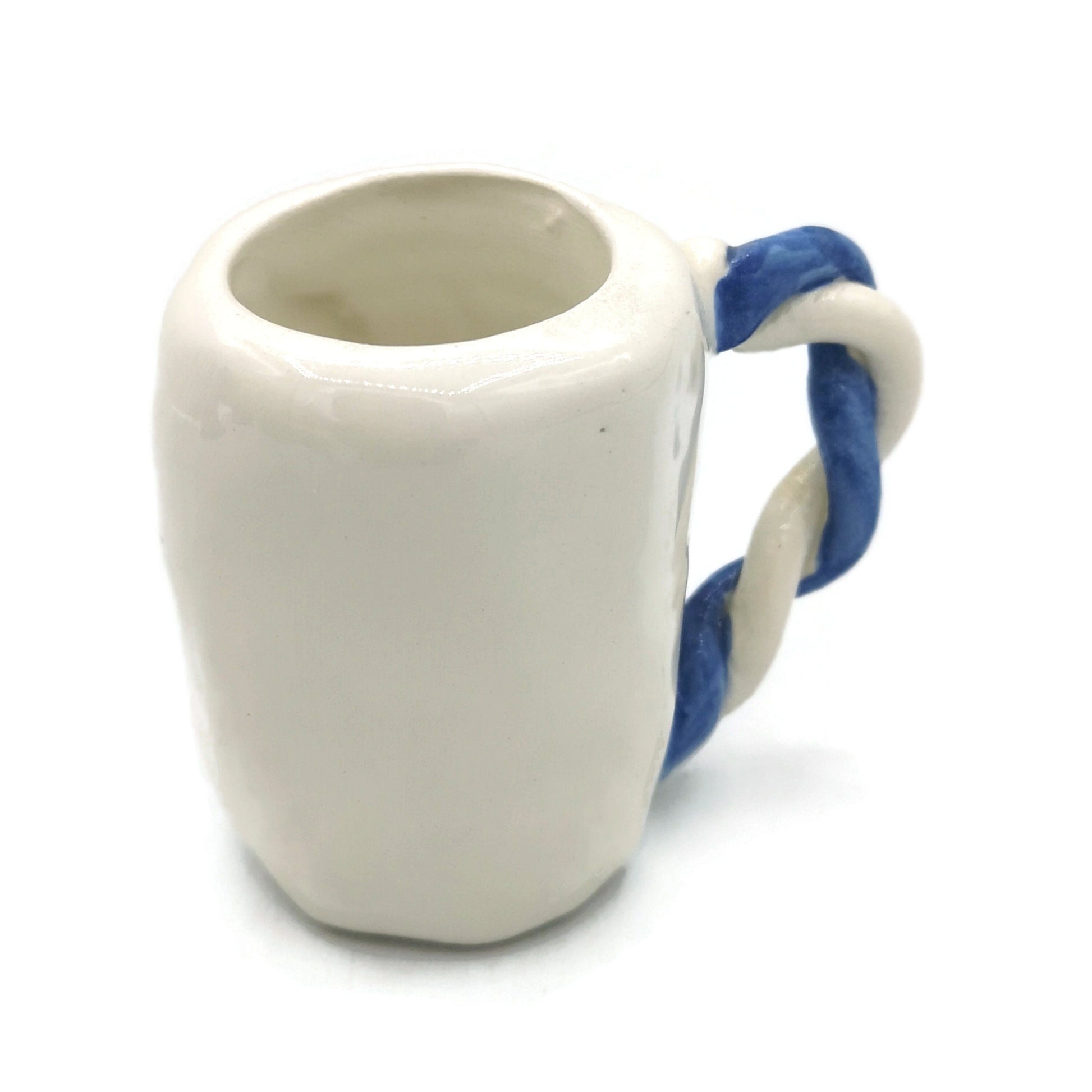 Handmade Ceramic Espresso Cup Hand Painted Blue, Fathers Day Best Gifts For Him, Coffee Lover Gift, Dad Birthday Gift - Ceramica Ana Rafael