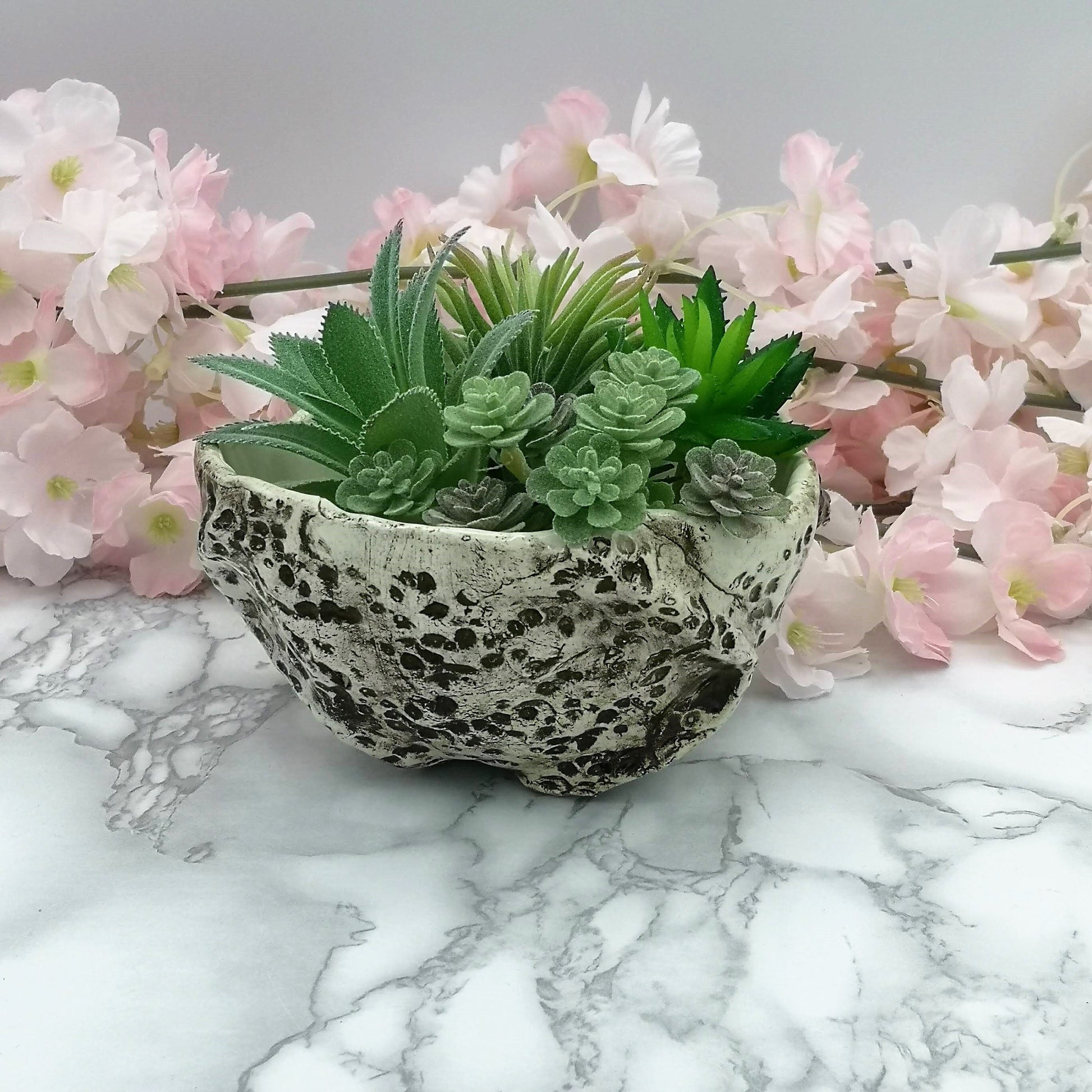 Handmade Ceramic Bowl With Organic Shape, Textured Succulent Planter Without Holes For Home Decor, Gift Idea for Women Who Have Everything - Ceramica Ana Rafael