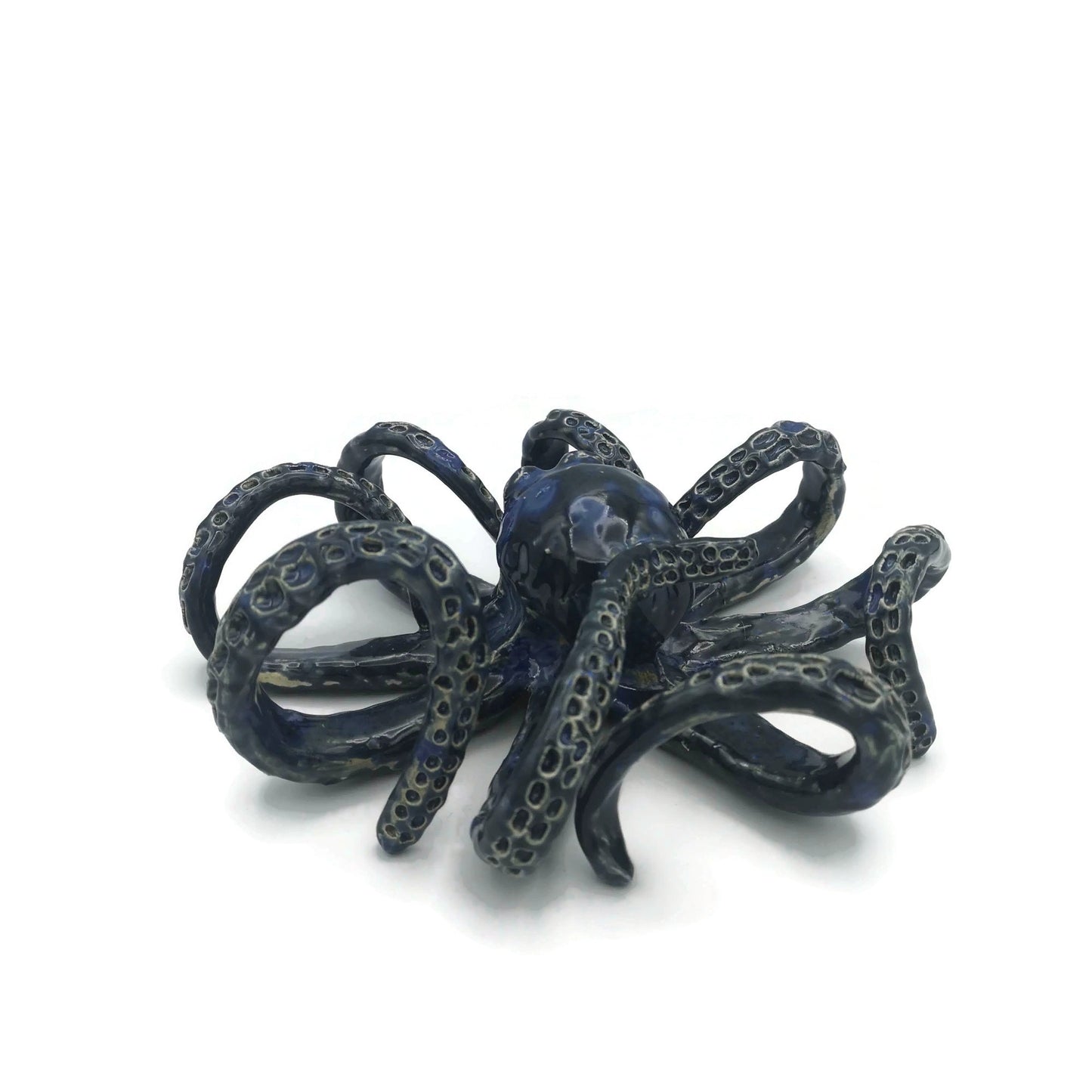 Modern Handmade Ceramic Octopus Sculpture, Contemporary Coastal Art, Custom Wedding Gift For Couple, Decorative Table Sculpture - Ceramica Ana Rafael