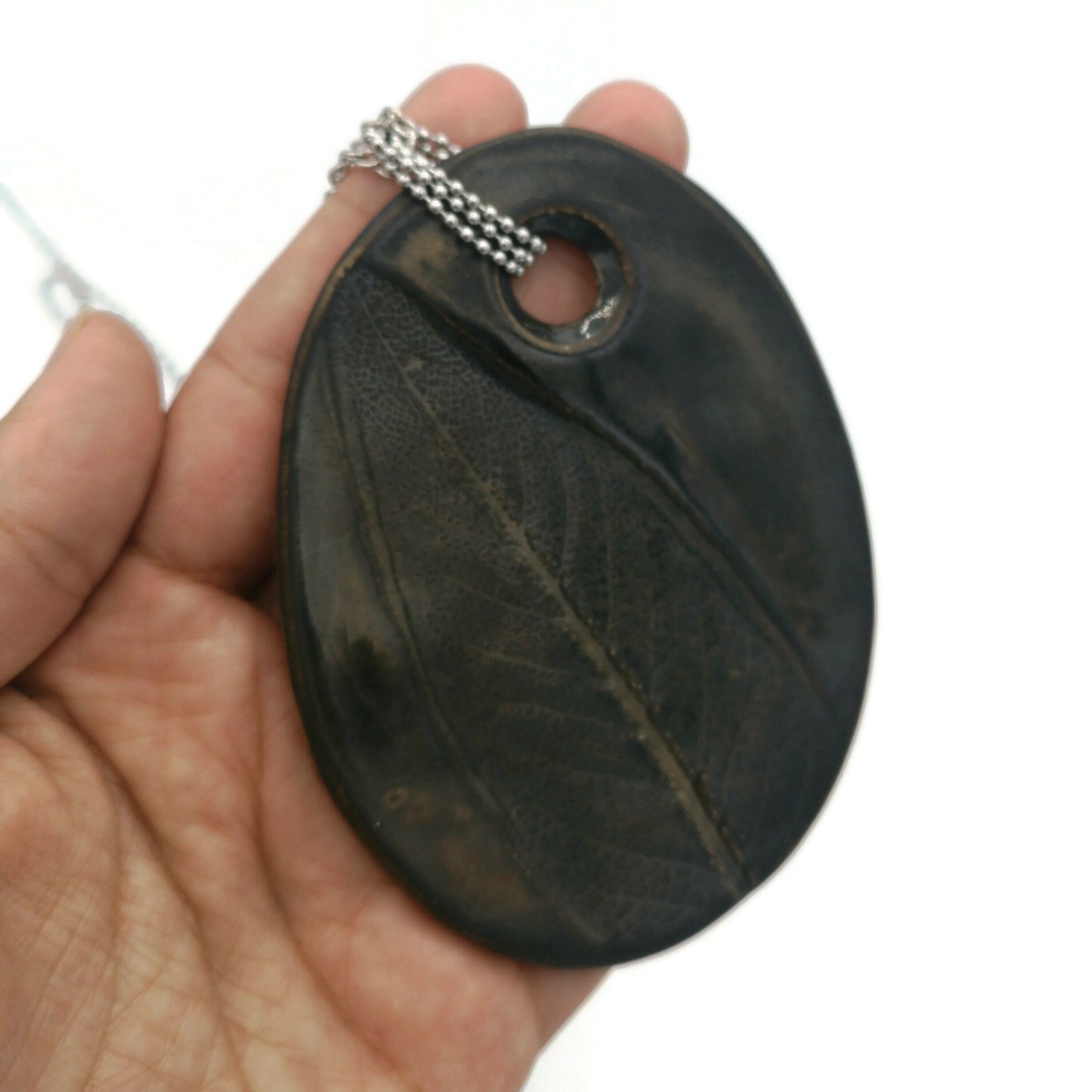 Large Statement Necklace For Women, Handmade Ceramic Jewelry Sage Pendant Necklace, Trendy Best Gifts For Her, Mom Birthday Gift For Women - Ceramica Ana Rafael