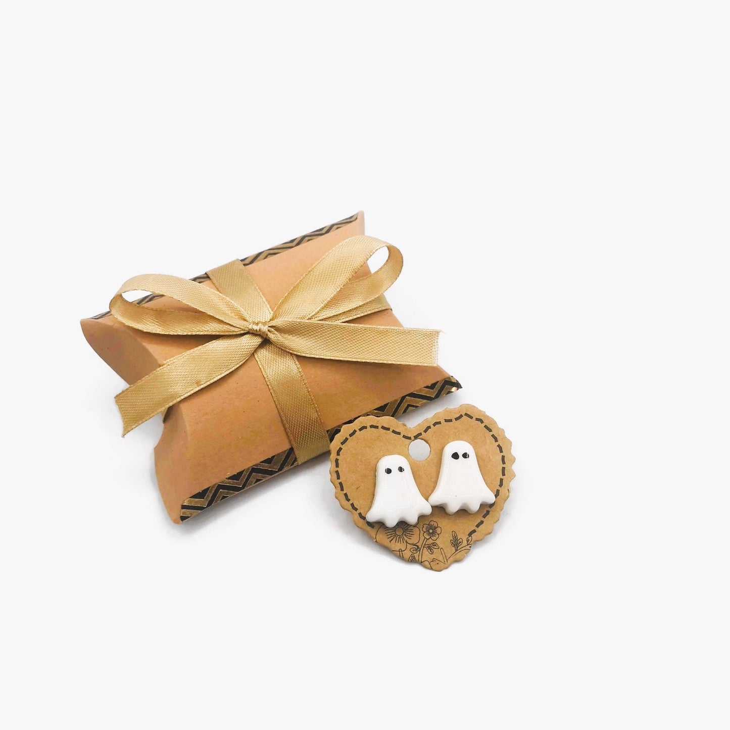 Handmade Ceramic Ghost Stud Earrings For Girls- Spooky Cute Halloween Jewelry For Women - Ceramica Ana Rafael