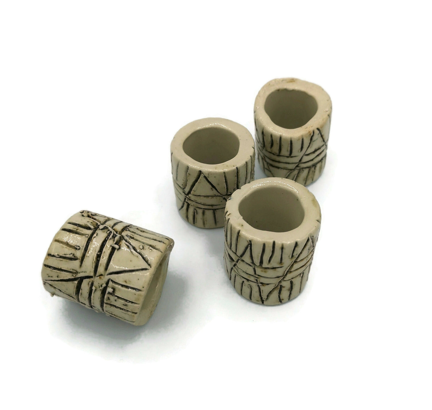 Set Of 4 Handmade Ceramics Autumn Napkin Rings, Housewarming Gift First Home, Fancy Best Gifts For Him, Decor Napkin Holder - Ceramica Ana Rafael