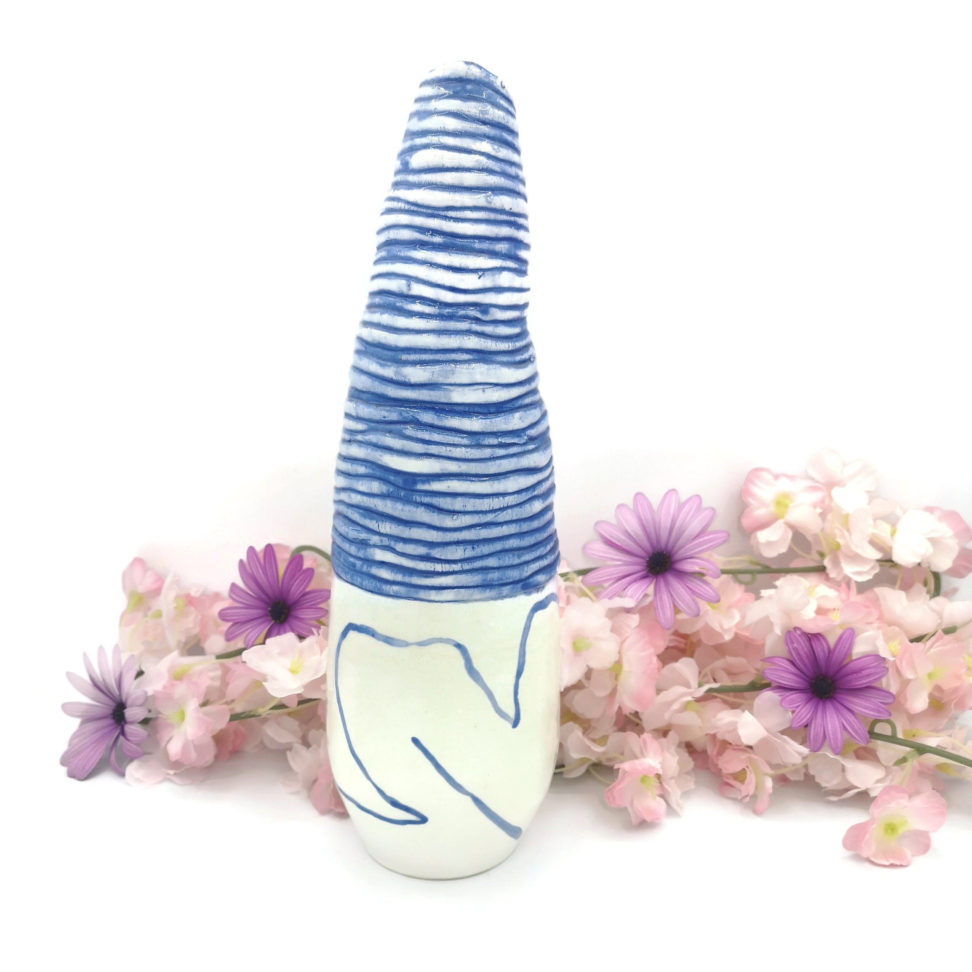 Tall Vase, Large Ceramic Sculptural Vase, 9 Years Wedding Anniversary Gift For Wife, Mom Birthday Gift From Daughter - Ceramica Ana Rafael