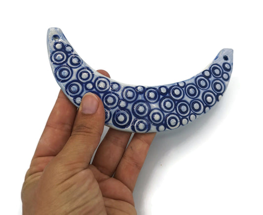 LARGE STATEMENT PENDANT For Necklace, Unique Ceramic Bib Pendant For Jewelry Making Supplies - Ceramica Ana Rafael