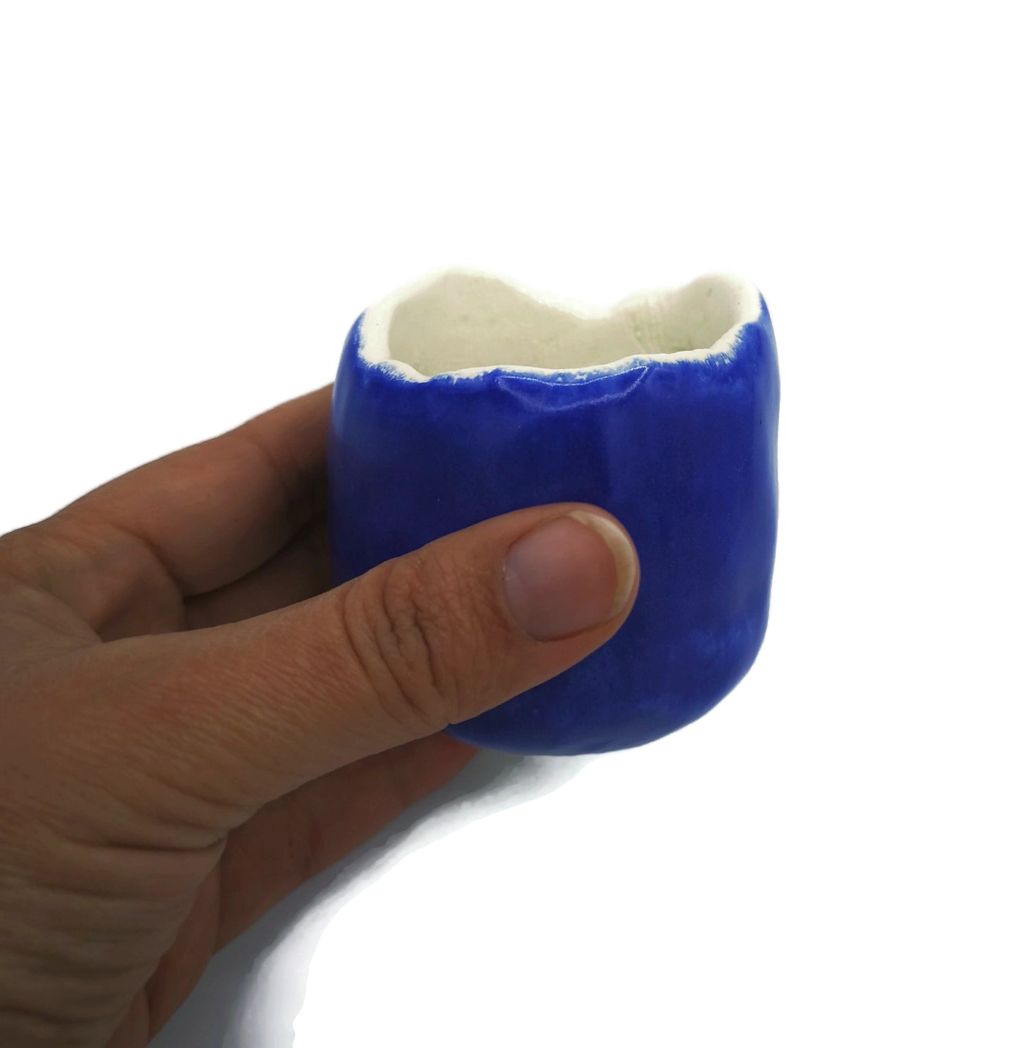 BLUE CERAMIC PLANTER, Clay Planter, Cactus Pot, Mothers Day Gift, Office Desk Accessories For Men, Housewarming Gift First Home - Ceramica Ana Rafael