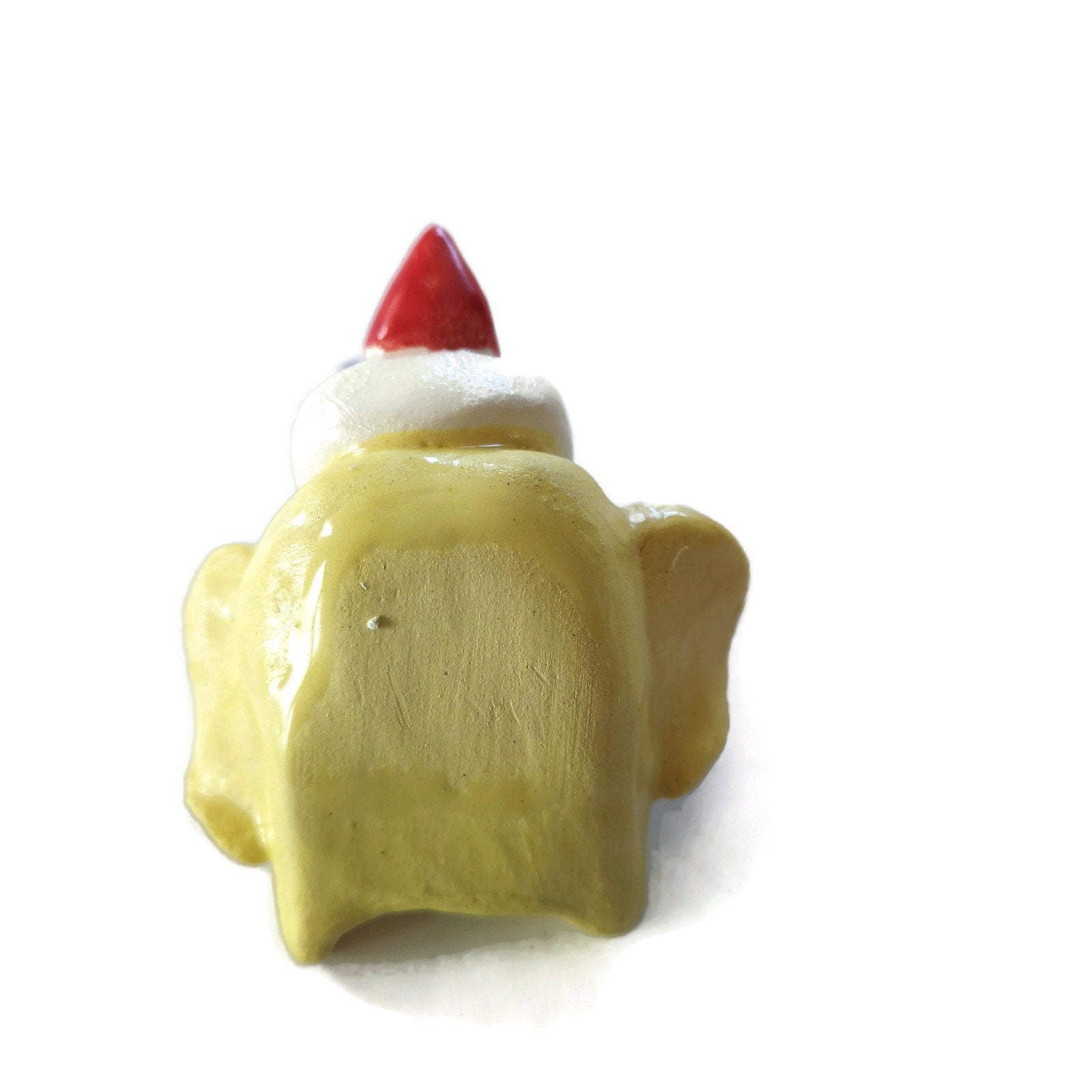 Handmade Ceramic Bird Sculpture Hand Painted Yellow, Modern Rooster Figurine, Cute Clay Sculpture Chicken Gifts, Reusable Animal Cake Topper - Ceramica Ana Rafael