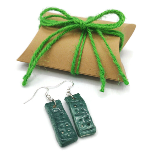 sterling silver earrings dangle boho, Best Gifts For Her, ceramic jewelry, hypoallergenic earrings, Easter Basket stuffers, Best Sellers - Ceramica Ana Rafael