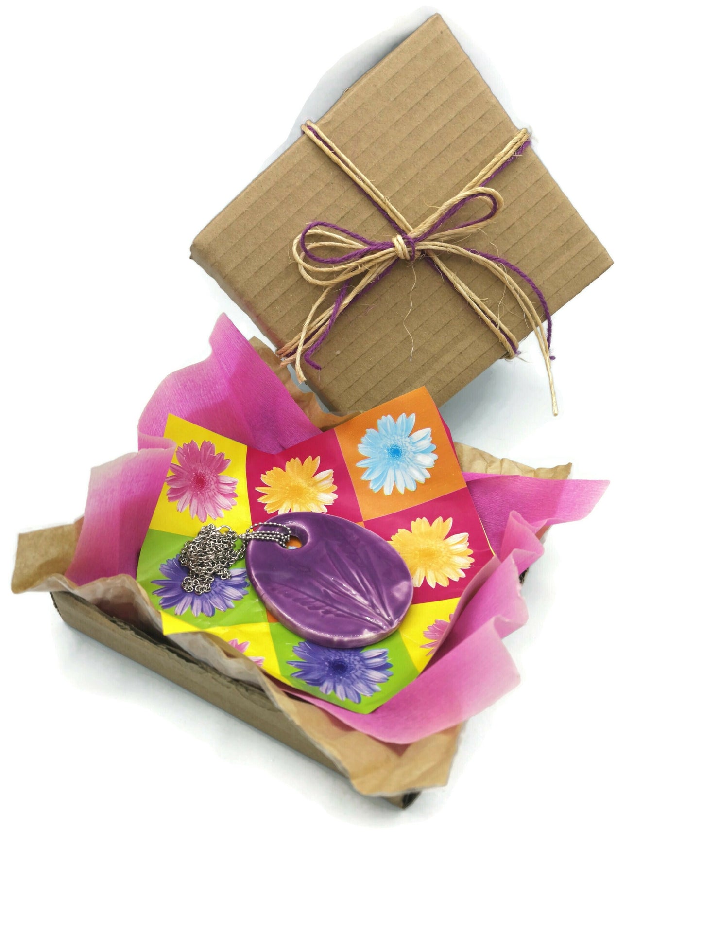 Large Pendant Necklace For Women, Statement Necklace, Mom Birthday Gift From Daughter, Lilac Necklace, Best Gifts For Her, Plant Lover Gift - Ceramica Ana Rafael