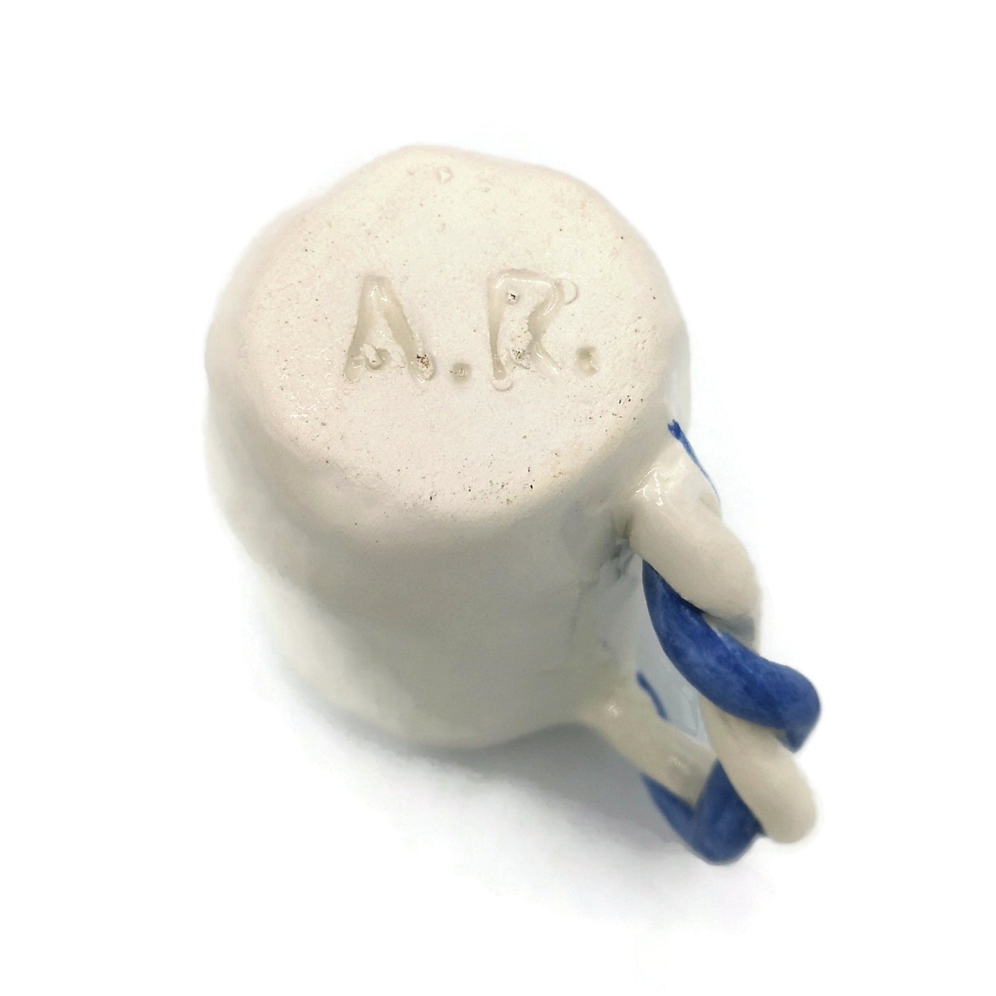 Handmade Ceramic Espresso Cup Hand Painted Blue, Fathers Day Best Gifts For Him, Coffee Lover Gift, Dad Birthday Gift - Ceramica Ana Rafael