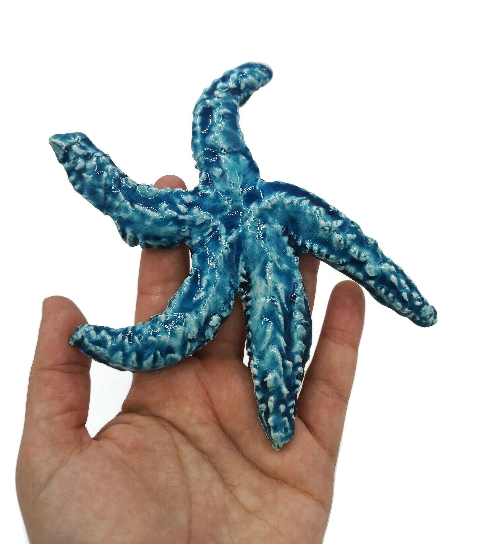 Handmade ceramic starfish tile, starfish wall decor, birthday gift from daughter in law, beach lover gift for women, best sellers - Ceramica Ana Rafael