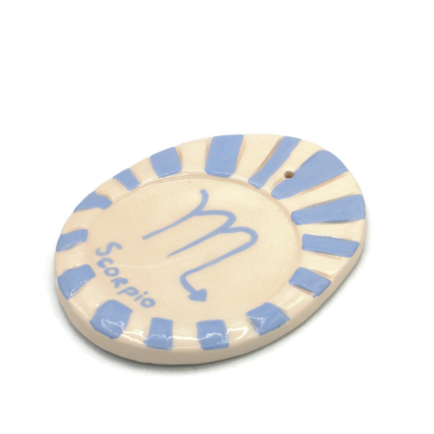 Handmade Ceramic Blue Scorpio Incense Stick Burner for Her, Zodiac Cone Incense Holder, Birthday Gift for Women, 9th Anniversary Gift Idea - Ceramica Ana Rafael