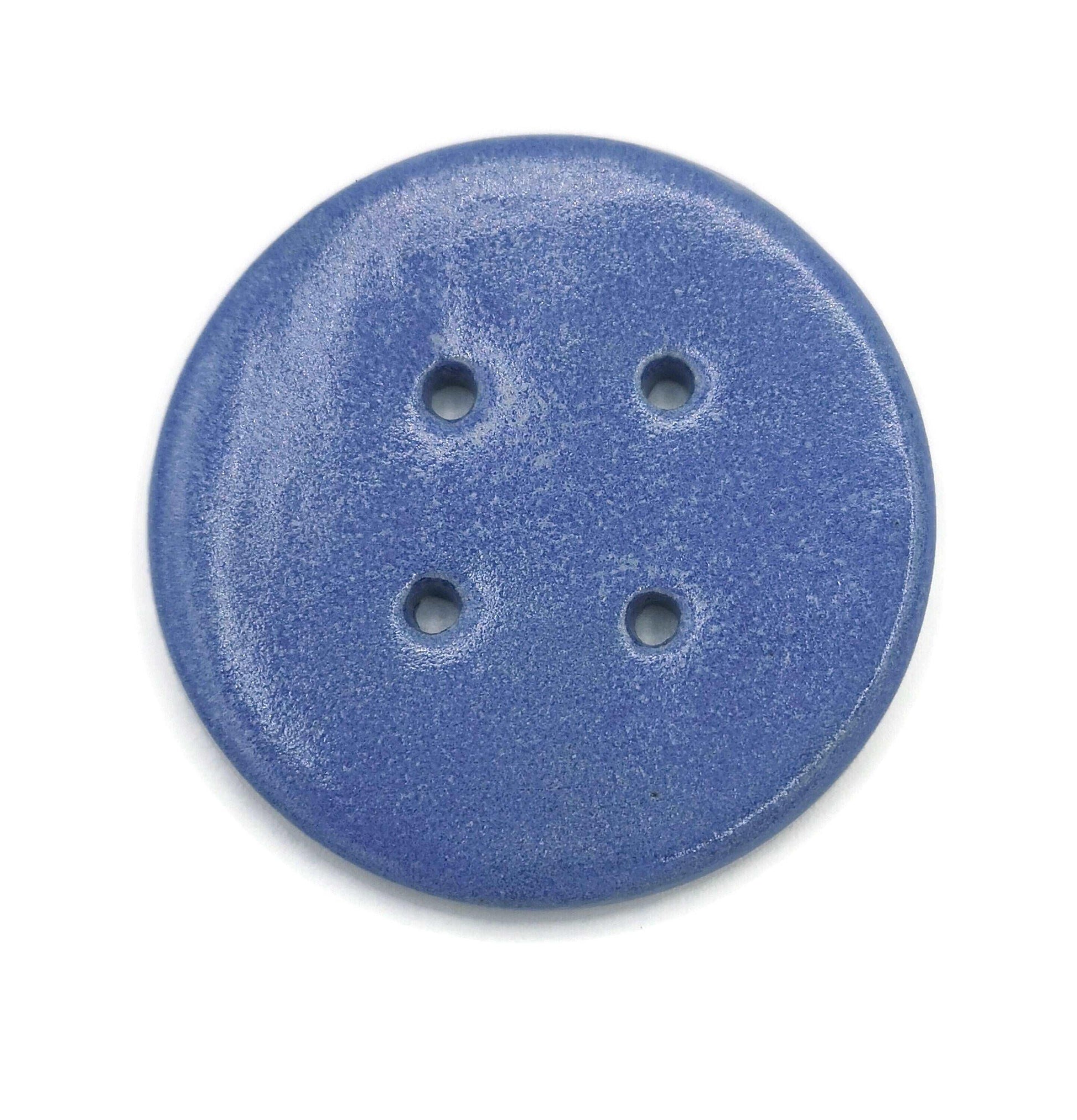 1Pc 55mm Extra Large Handmade Ceramic Round Sewing Button, Decorative Coat Buttons, 4 Hole Artisan Novelty Button For Knitting And Crochet