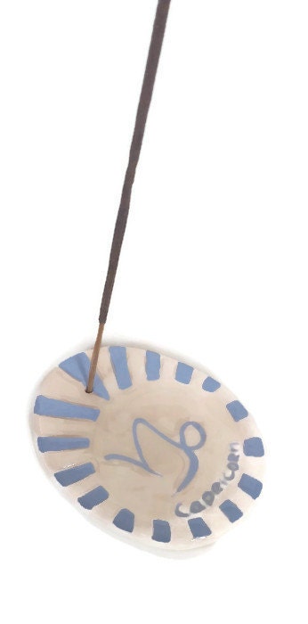 INCENSE TRAY, CAPRICORN Gift, Mothers Day Gift From Daughter, Clay Incense Stick Holder, Cone Incense Burner, Mom Birthday Gift - Ceramica Ana Rafael