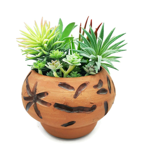 CERAMIC SUCCULENT PLANTER, Terracotta Cache Pot For Cactus, Ceramic Bud Vase Decorative, New Home Gift - Ceramica Ana Rafael