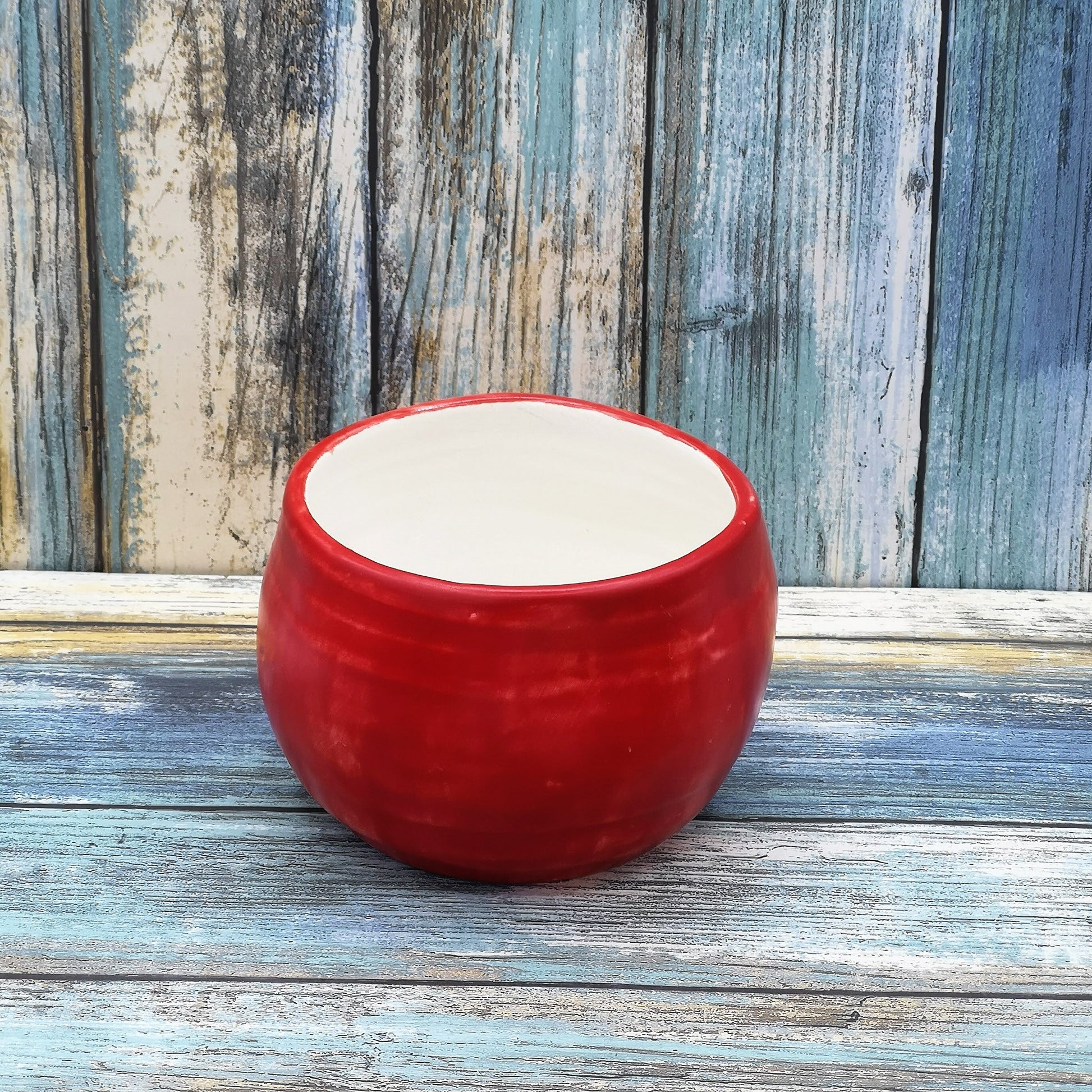 Handmade Ceramic Matte Red Mug, Unique Coffee Cup Without Handle, Large Hand Made Mug For Christmas Coffee Lovers Gifts - Ceramica Ana Rafael