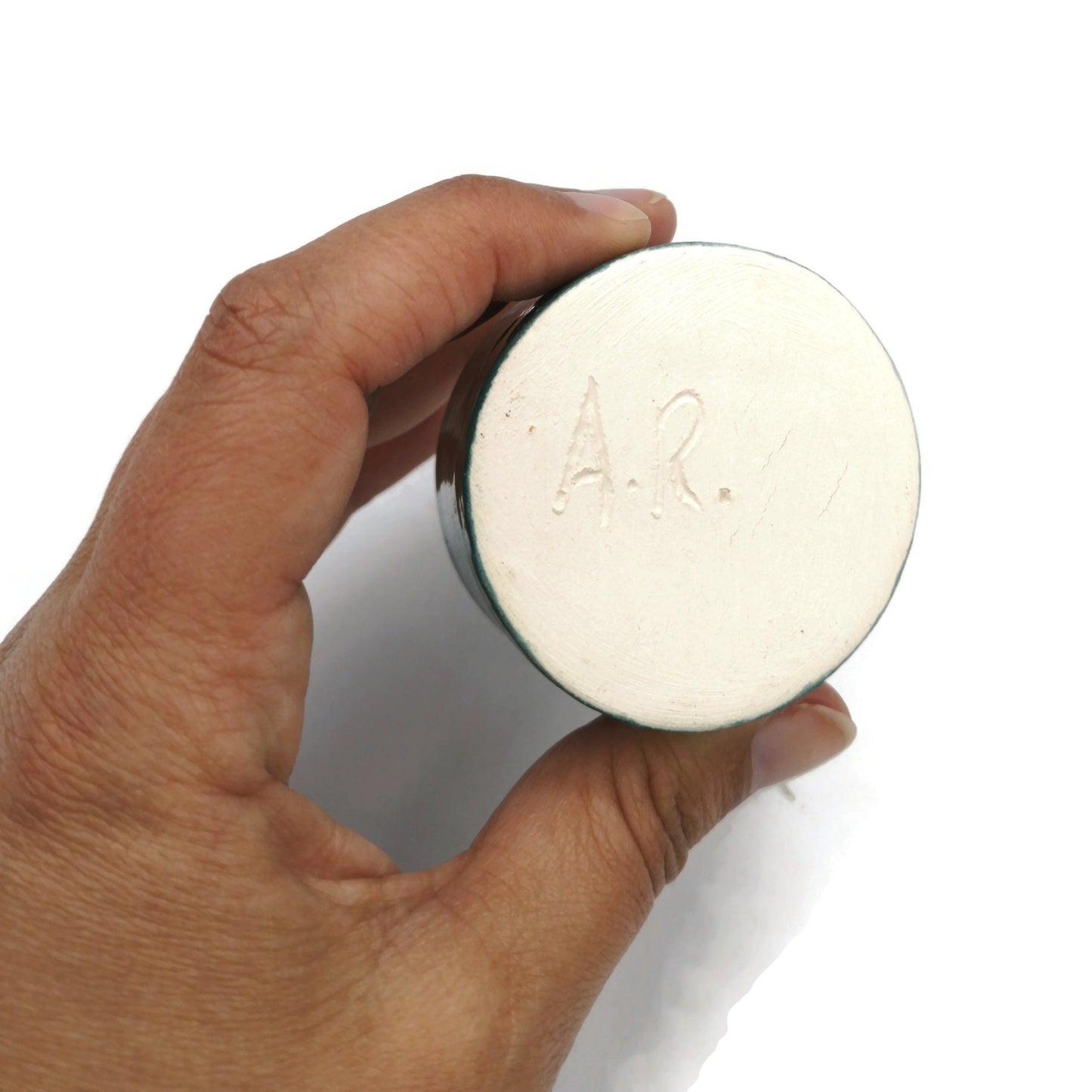 Handmade Ceramic Planter, Small Green Vase for Cactus or Succulents, Mom Birthday Gift From Daughter, Office Desk Accessories For Women - Ceramica Ana Rafael