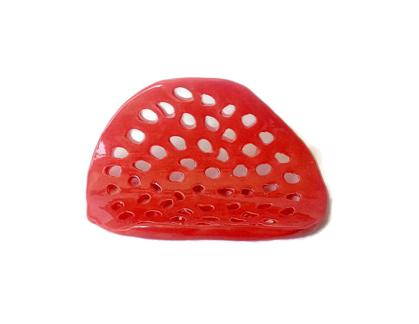 Handade Ceramic Draining Soap Holder With Holes and Organic Shape, Sponge Holder, Eco Friendly Shampoo Bar Dish Best Sustainable Gifts - Ceramica Ana Rafael