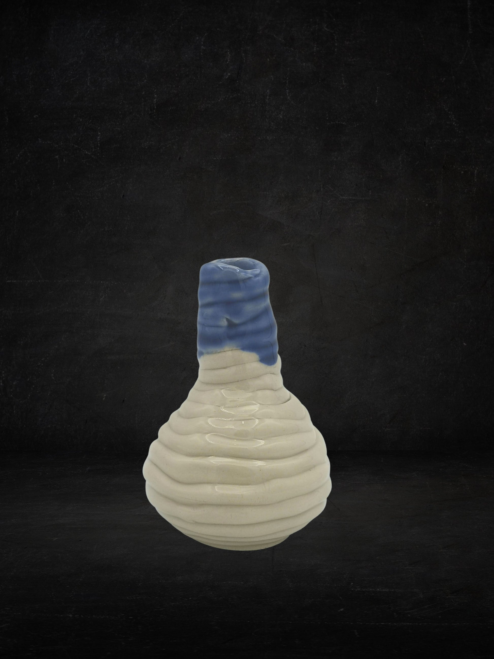 Handmade Ceramic Vase, Abstract Textured Mid Century Moden Sculptural Vase for Flowers, Unique Artisan Office Desk Accessories for Women - Ceramica Ana Rafael