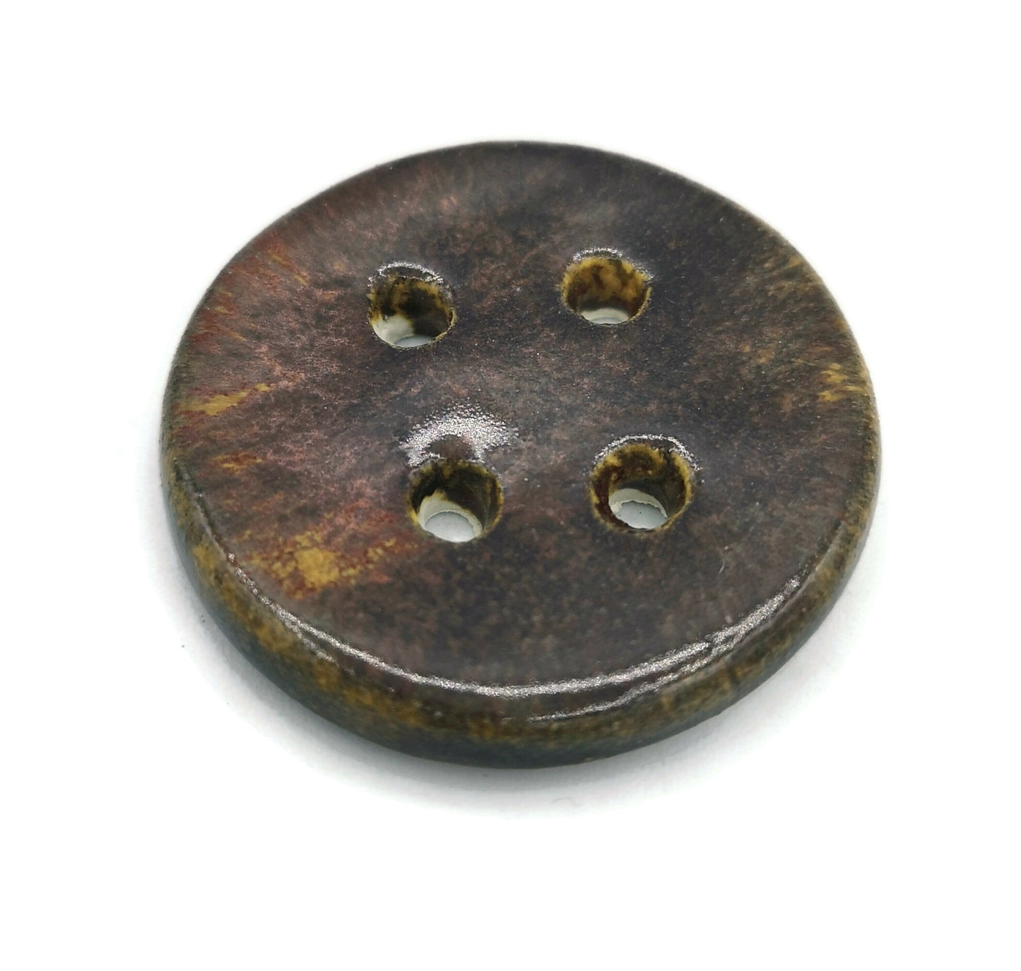 FANCY SEWING BUTTONS For Crafts With Antique Look, Extra Large Round Shaped Ceramic Buttons For Upholstery - Ceramica Ana Rafael