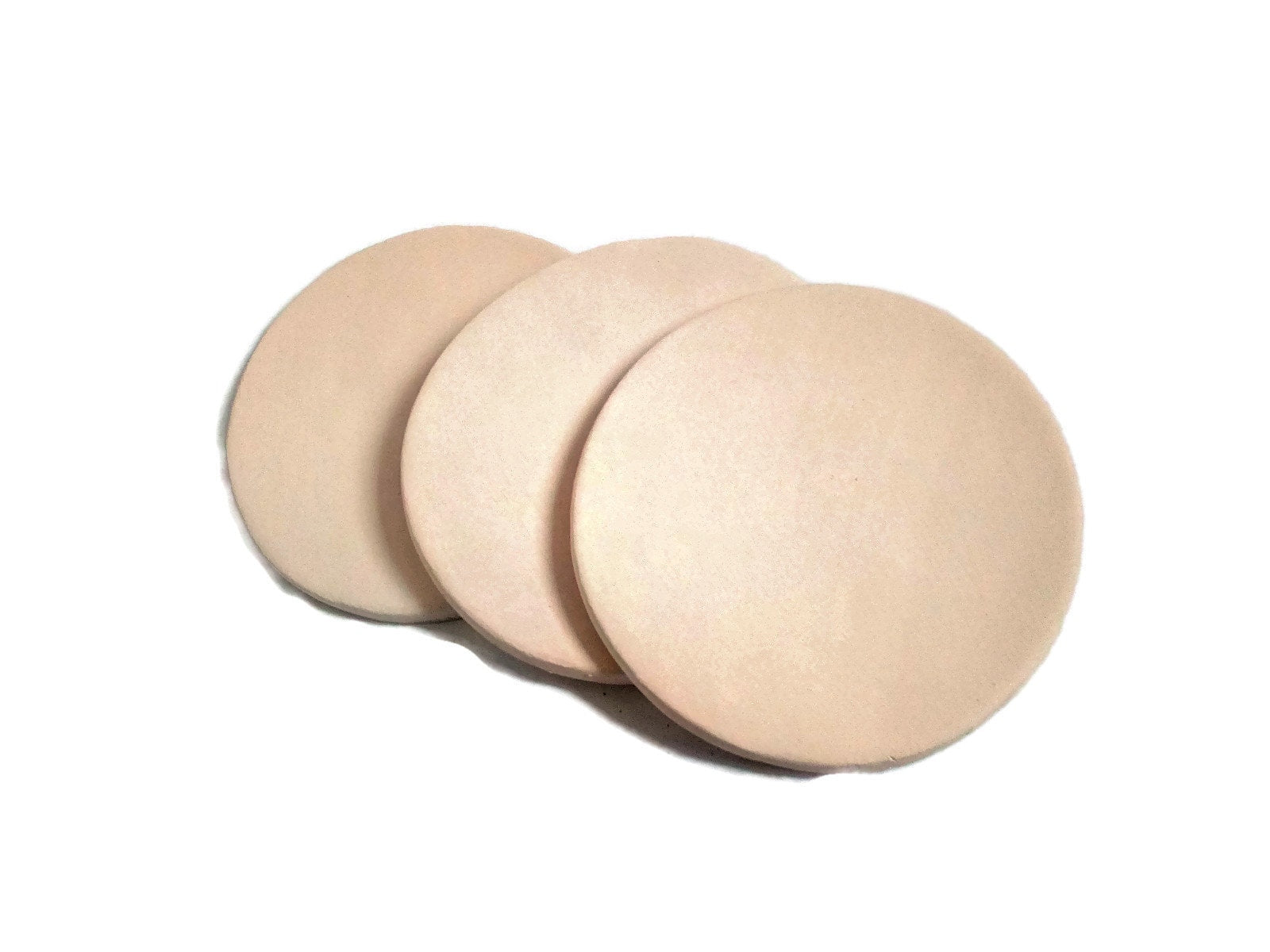Round Ceramic Coasters Ready To Paint, 3Pc Handmade Blank Car Coasters, Unpainted Ceramics u Paint, Diy Bisque Pottery Coasters To Paint - Ceramica Ana Rafael