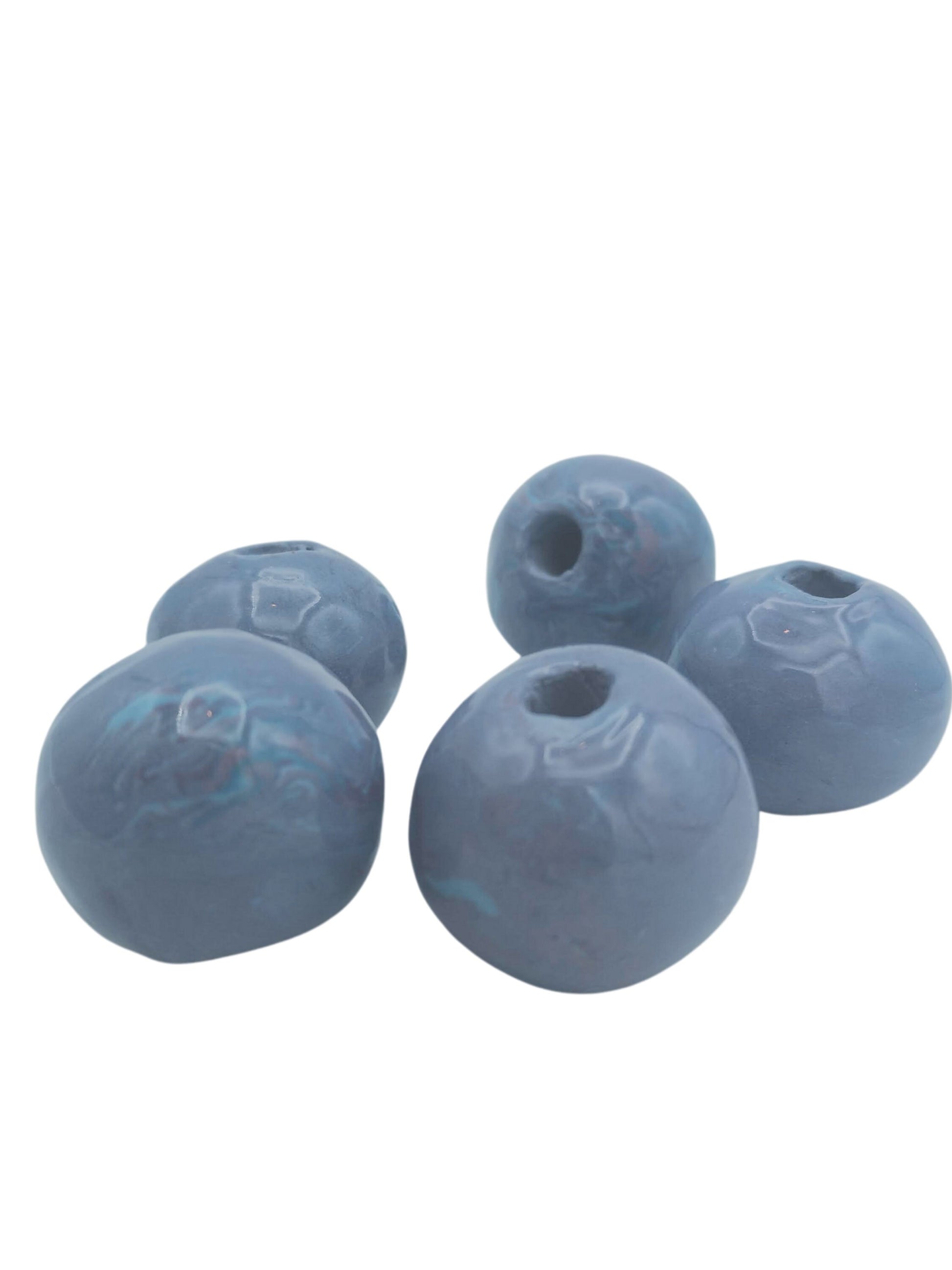 1Pc 30mm Extra Large Bead For Macrame, Marbled Handmade Ceramic 7mm Large Hole Beads For Chunky Jewelry Making, Unique Purple And Blue Beads - Ceramica Ana Rafael