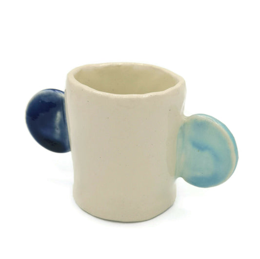 Blue Handmade Ceramic Espresso Cup, Funny Shot Glass Best Friend Gift For Him, Pottery Mug Father In Law Gift, Coffee Lover Gift - Ceramica Ana Rafael