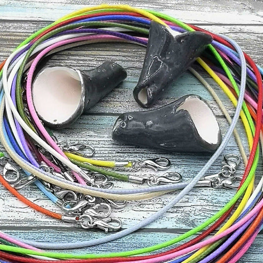 Irregular ceramic pendant charms for jewellery making
