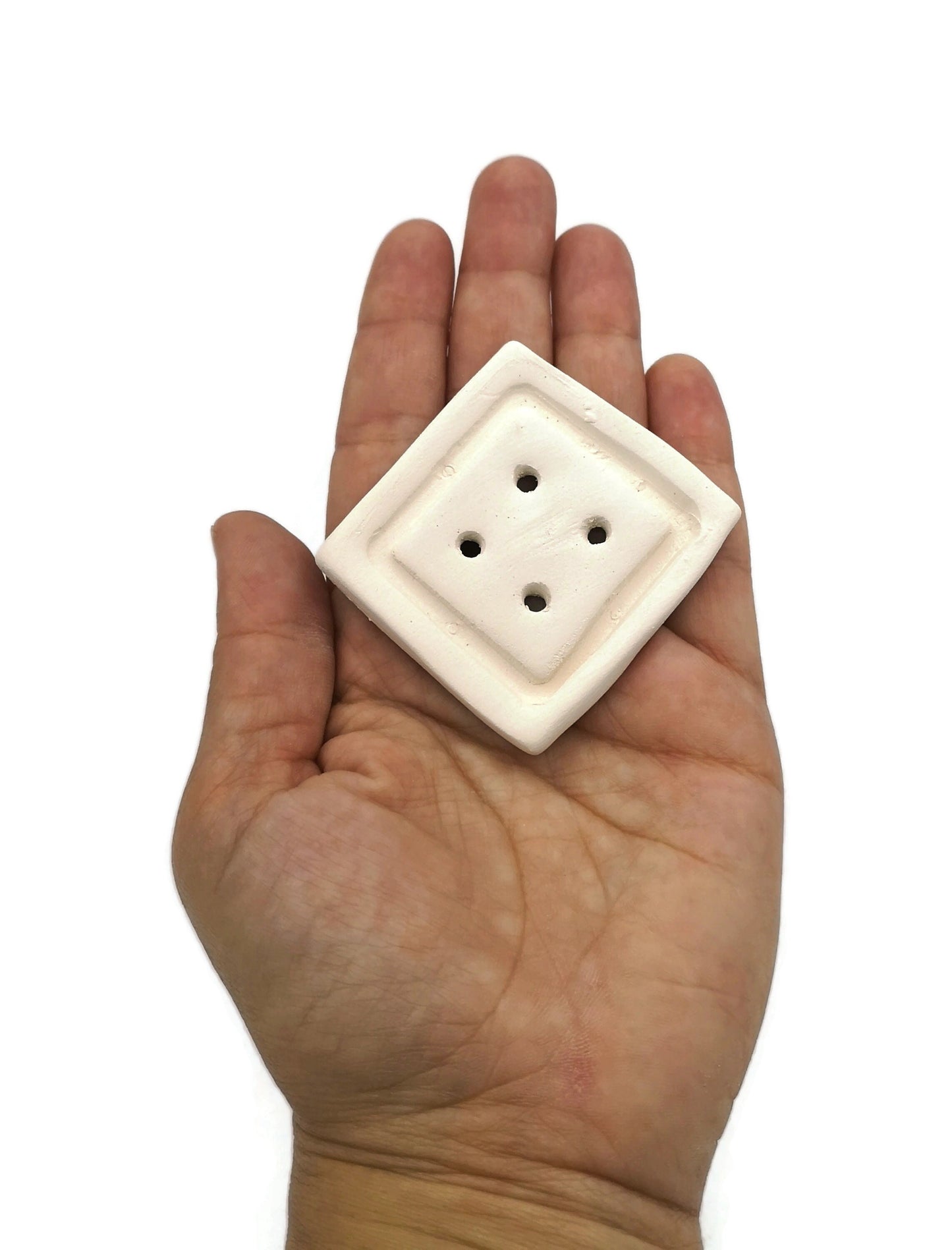4Pc Customizable Handmade Ceramic Bisque Sewing Buttons Ready To Paint, Novelty Button For Crafts, Large Square Button - Ceramica Ana Rafael