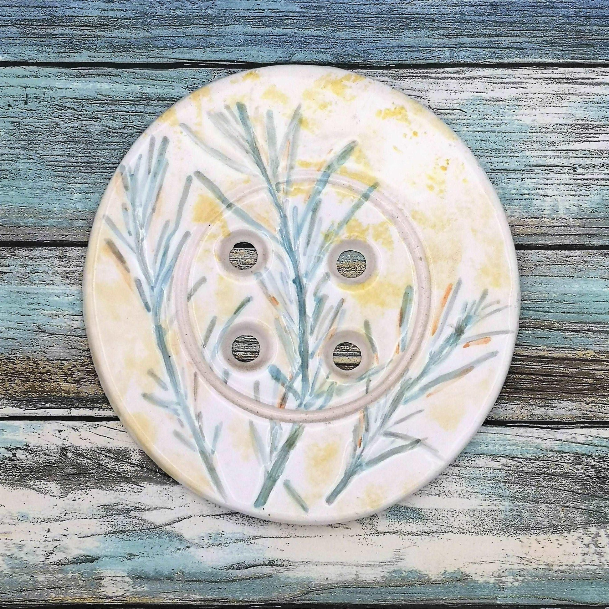 1Pc 145mm Giant Round Sewing Buttons Wall Art, Mothers Day Gift, Handmade Ceramic Plant Mom Birthday Gift From Daughter, Best Sellers