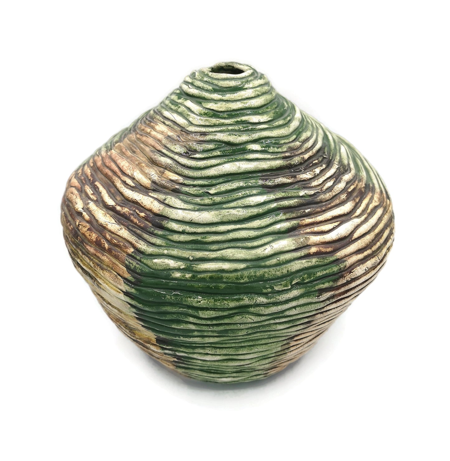 Handmade Ceramic Bud Vase, Rustic Home Decor, Unique Wedding Gift For Couple, Ceramic Sculpture With Antique Look, Large Floor Vase Textured - Ceramica Ana Rafael