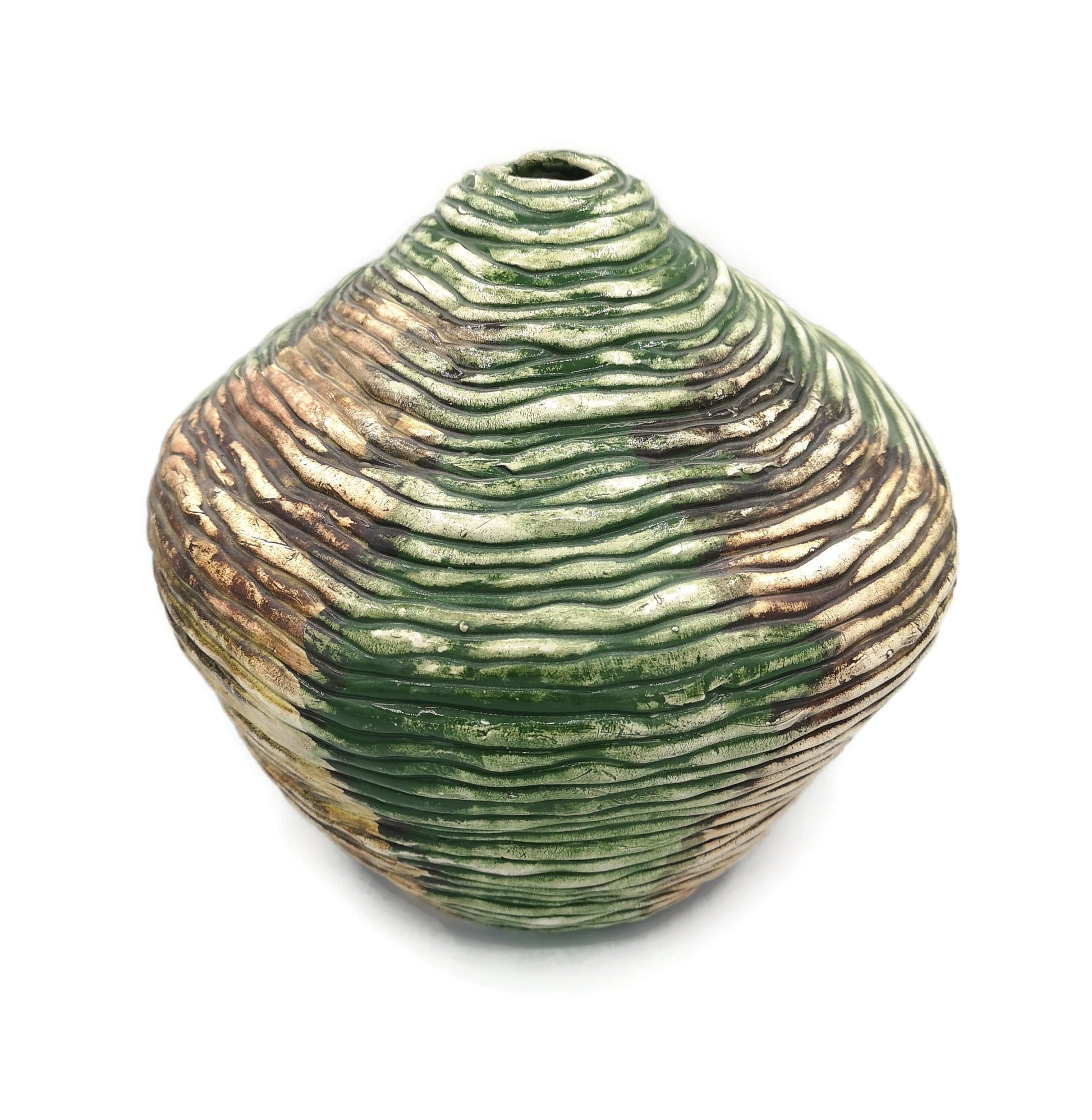 Handmade Ceramic Bud Vase, Rustic Home Decor, Unique Wedding Gift For Couple, Ceramic Sculpture With Antique Look, Large Floor Vase Textured - Ceramica Ana Rafael