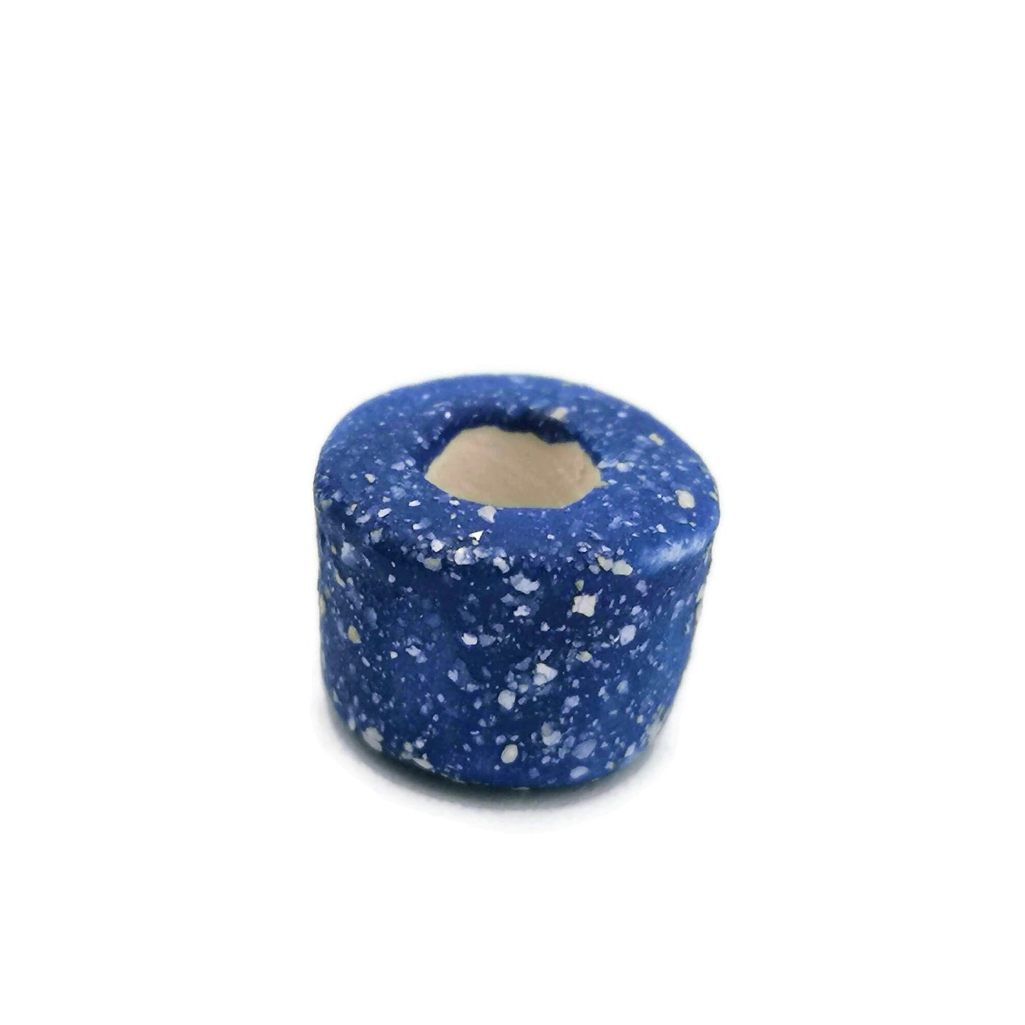 Handmade Ceramic Beads Jewelry Making, 5 Pcs Clay Beads Large Hole, Porcelain Dreadlock Beads, Unique Donut Bead Unusual - Ceramica Ana Rafael