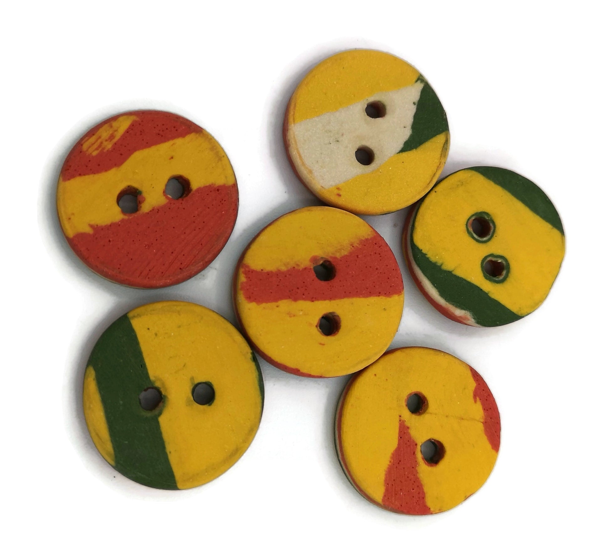6 Pcs Handmade Ceramic Sewing Buttons, Coat Buttons Strange And Unusual, Jewelry Making Buttons Cute Best Sellers Sewing Supplies And Notion - Ceramica Ana Rafael