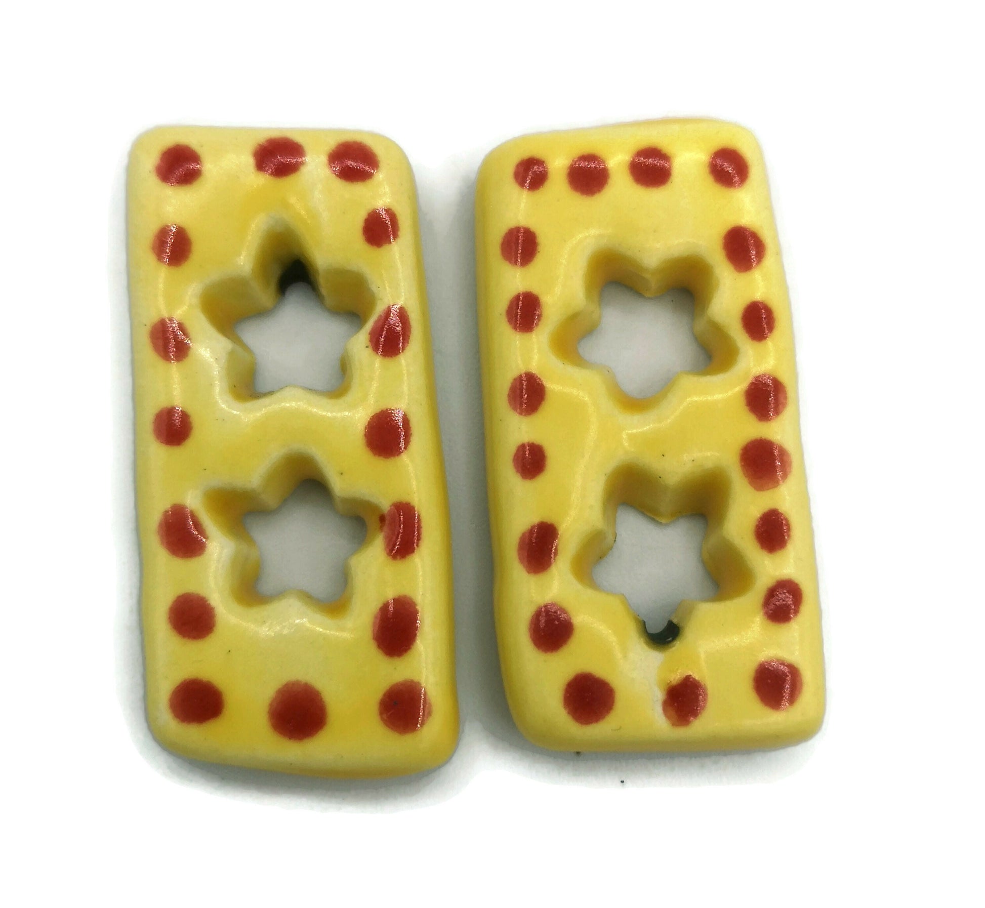 Coat Buttons Large, 2 Pcs Antique Look Sewing Supplies And Notions, Handmade Ceramic Beads Best Gifts For Her - Ceramica Ana Rafael