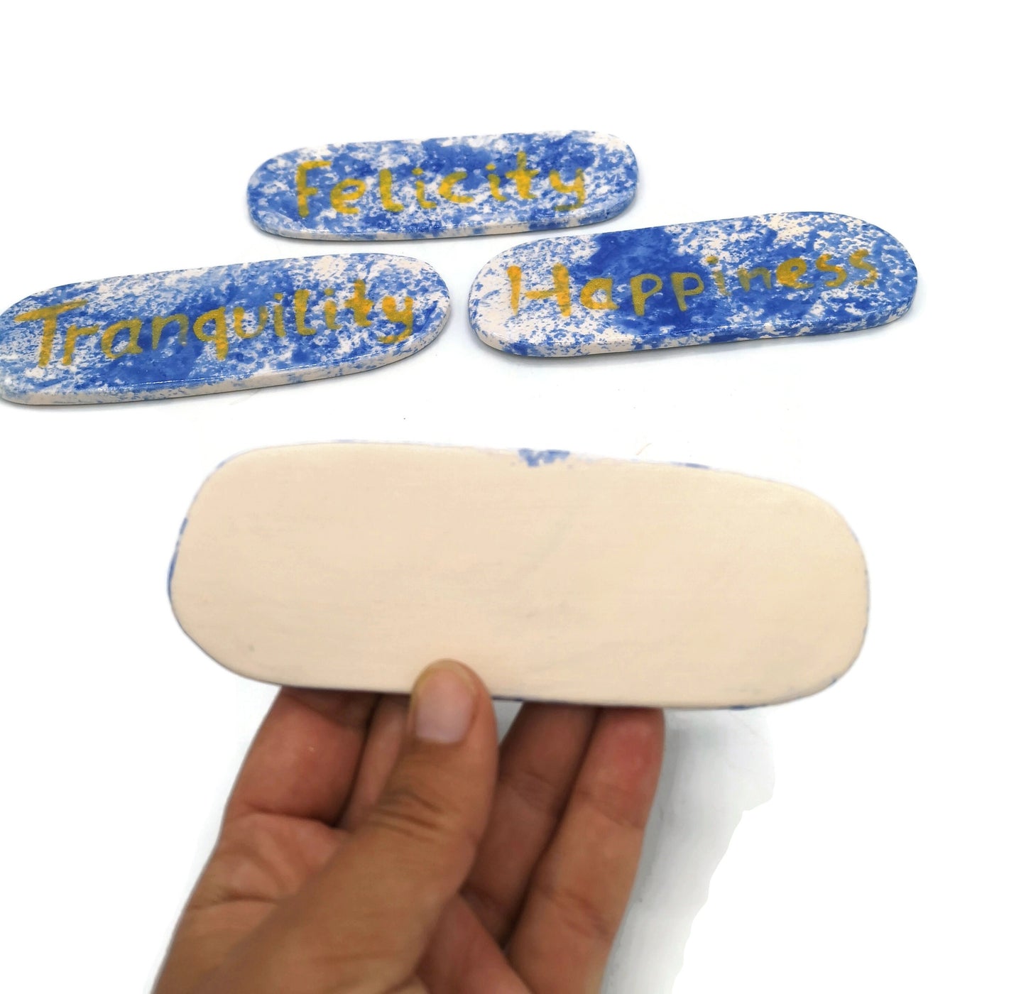 4Pcs Handwriting Ornament Wall Art, Housewarming Gift First Home, Trend Ceramic Tiles, Best Sellers Gifts For Women, Mom Birthday Gift - Ceramica Ana Rafael