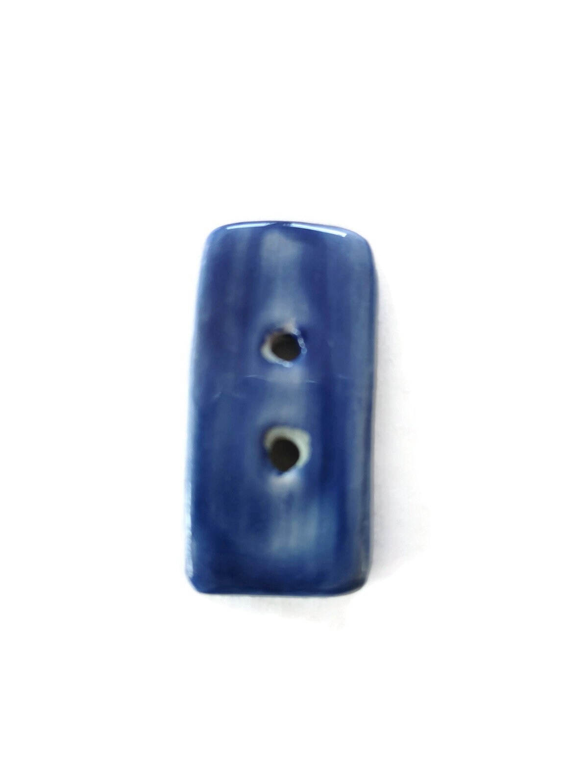 2Pc 40mm Blue Rectangular Handmade Ceramic Sewing Buttons For Crafts, Novelty Extra Large Buttons, Unique Sewing Supplies And Notions - Ceramica Ana Rafael