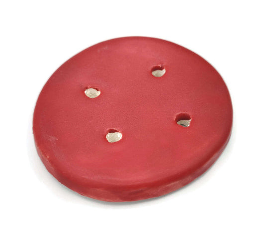 1Pc 55mm Extra Large Handmade Ceramic Round Sewing Button, Decorative Coat Buttons, 4 Hole Artisan Novelty Button For Knitting And Crochet