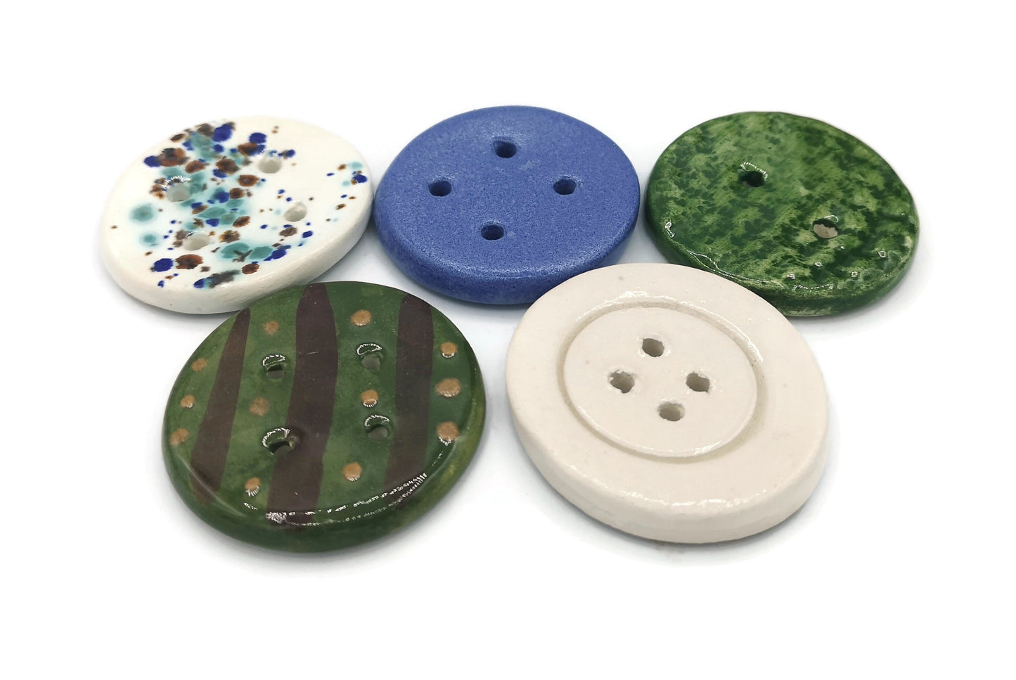 Extra Large Buttons, 5 Pcs Clay Buttons Strange And Unusual, Sewing Supplies And Notions, Best Sellers Handmade Ceramic Sewing Buttons Lot - Ceramica Ana Rafael