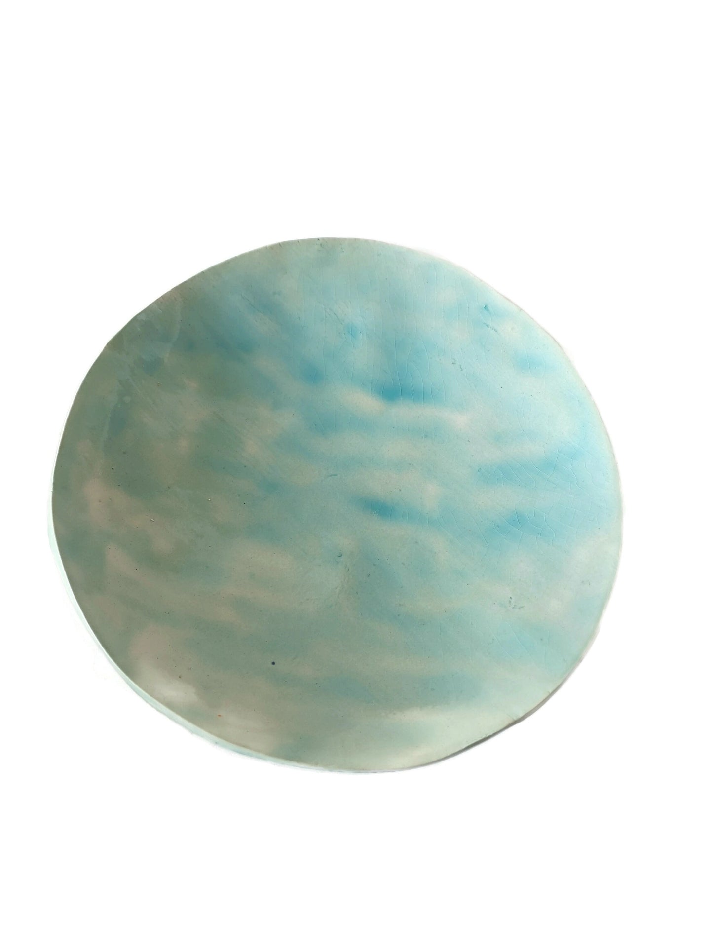 Handmade Ceramic Plate, Portuguese Plates, Round Ceramic Plate Wall Decor Use For Serving Dish, Unique Turquoise Dinner Plates For Display - Ceramica Ana Rafael