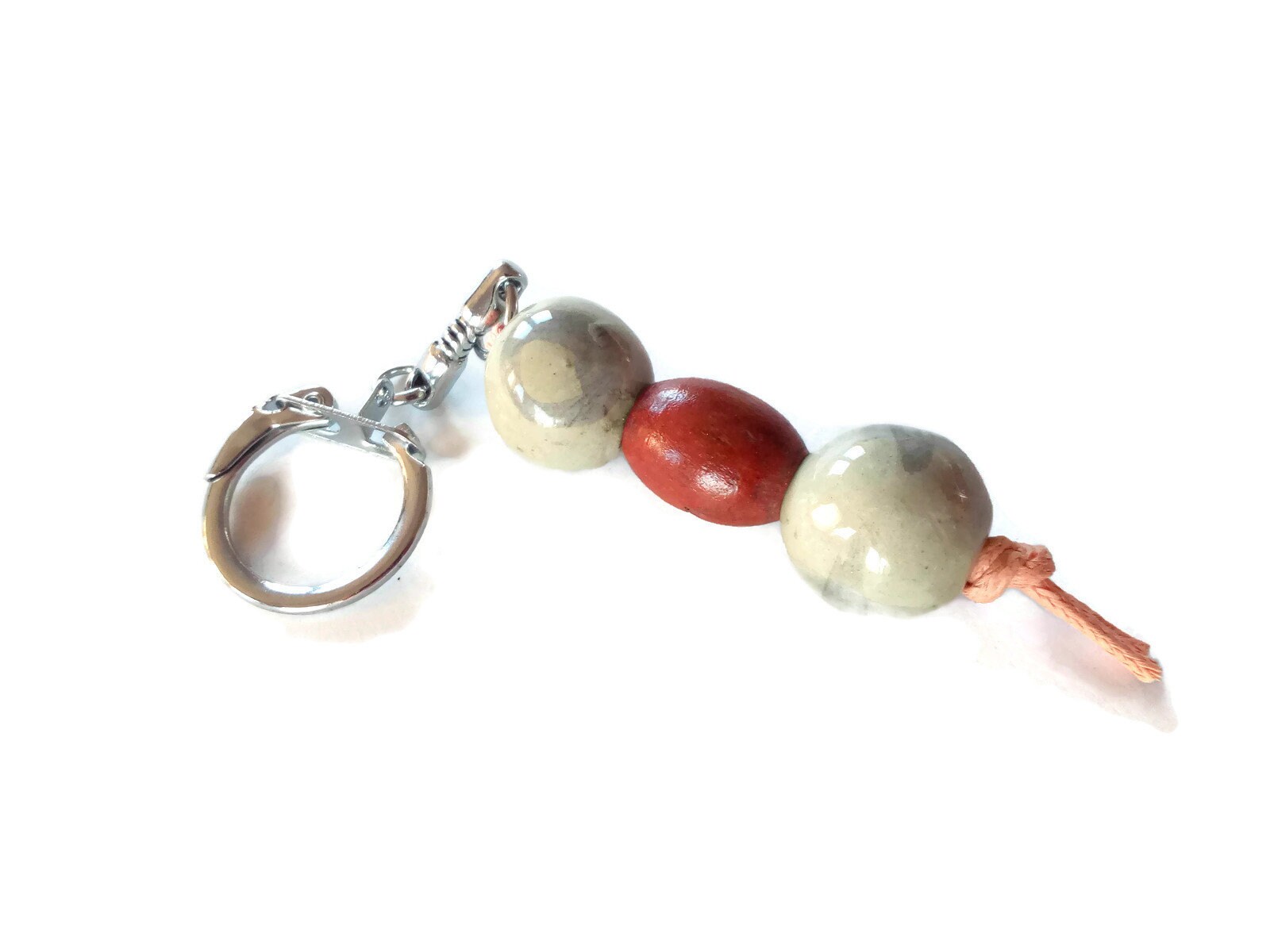 BEADED KEYCHAIN, CERAMIC Keychain, Customizable Keychain For Men, Daddy Keychain Handmade Accessories, Unique Secret Santa Gifts - Ceramica Ana Rafael