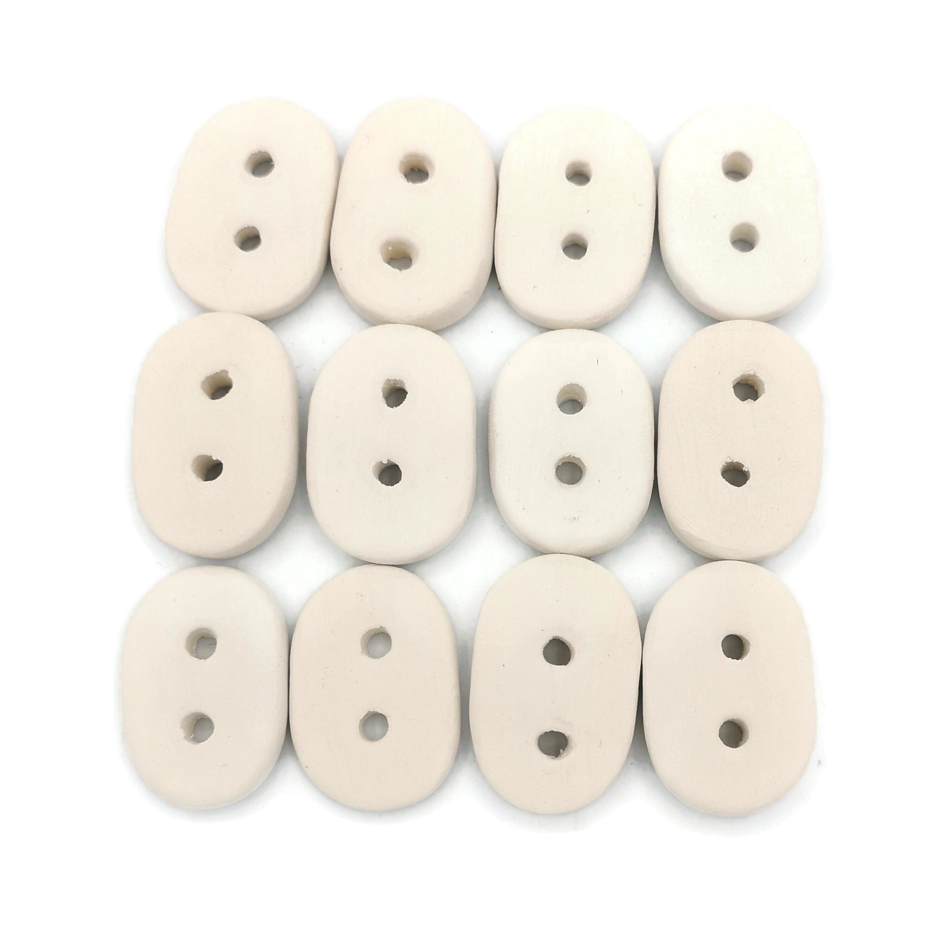 BLANK BUTTONS, CERAMIC Bisque Buttons Ready To Paint, 12 Pcs Large Buttons, Unpainted Coat Buttons, Handmade Sewing Supplies And Notions - Ceramica Ana Rafael