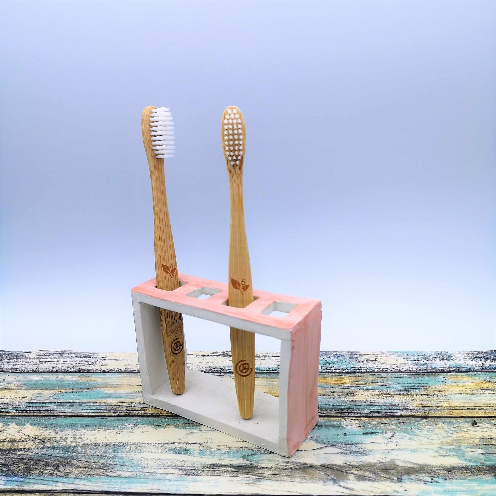 Handmade Ceramic Toothbrush Holder For Women, Rectangle Utensil Holder, Pink Eco Friendly Products For Bathroom - Ceramica Ana Rafael